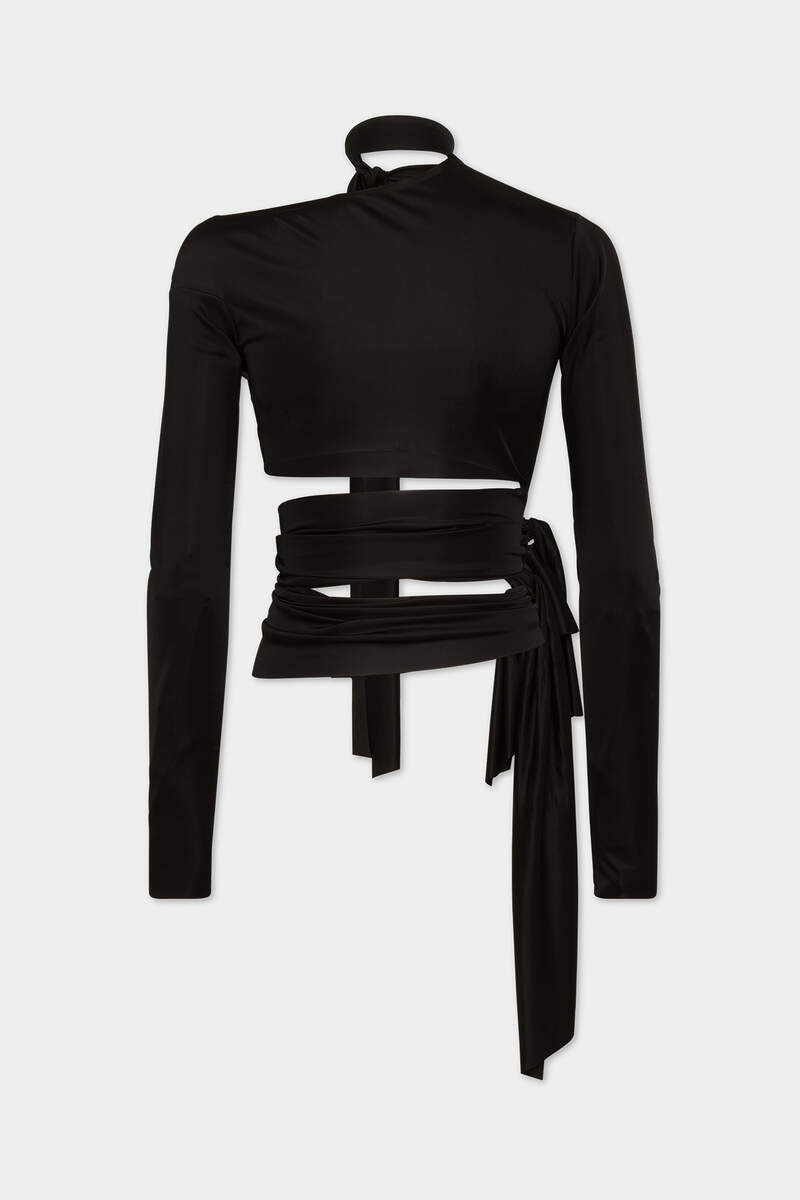 DSQUARED2 SHINY VISCOSE JERSEY TOP outlook