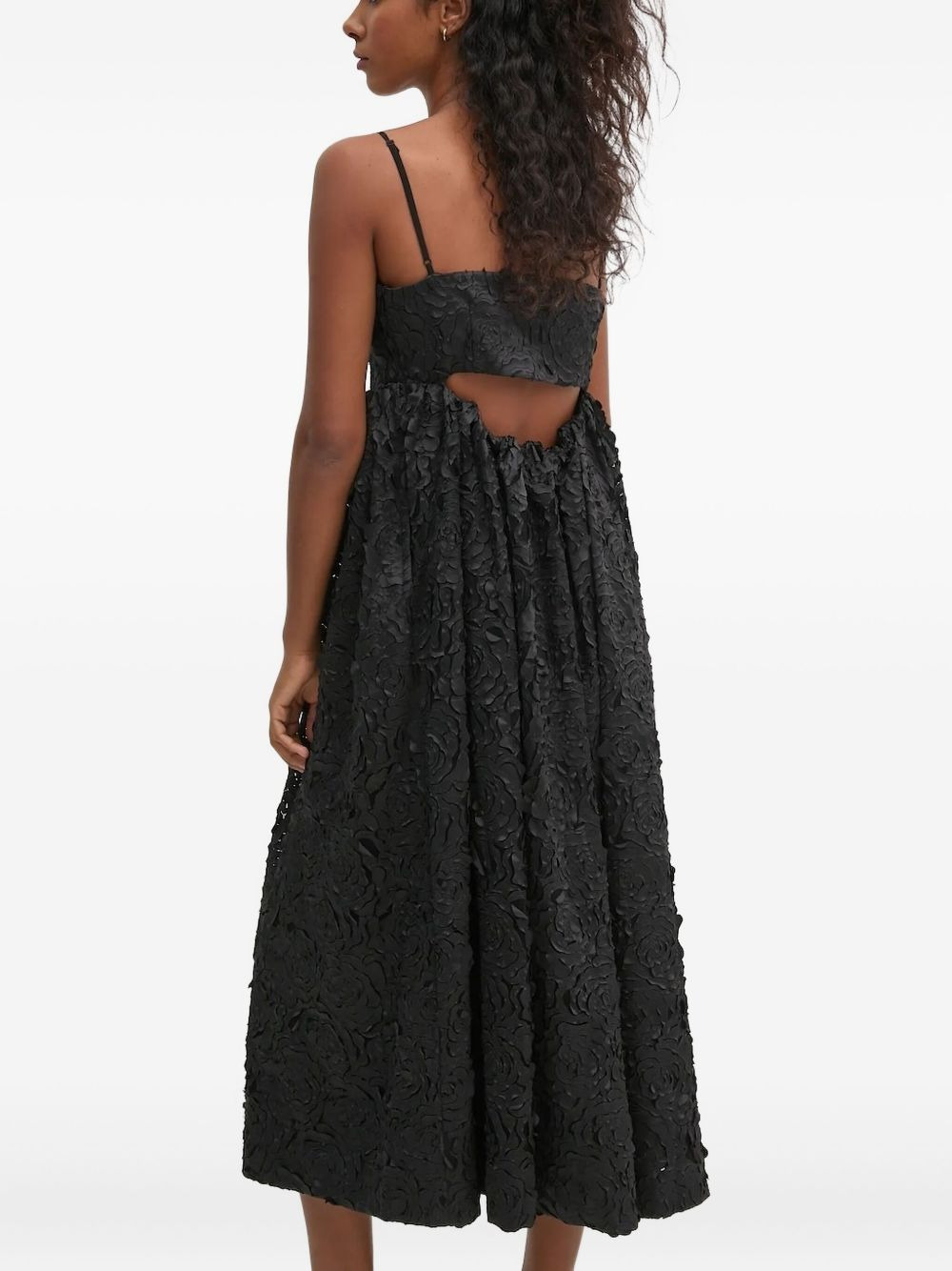 rose-embellished midi dress - 2