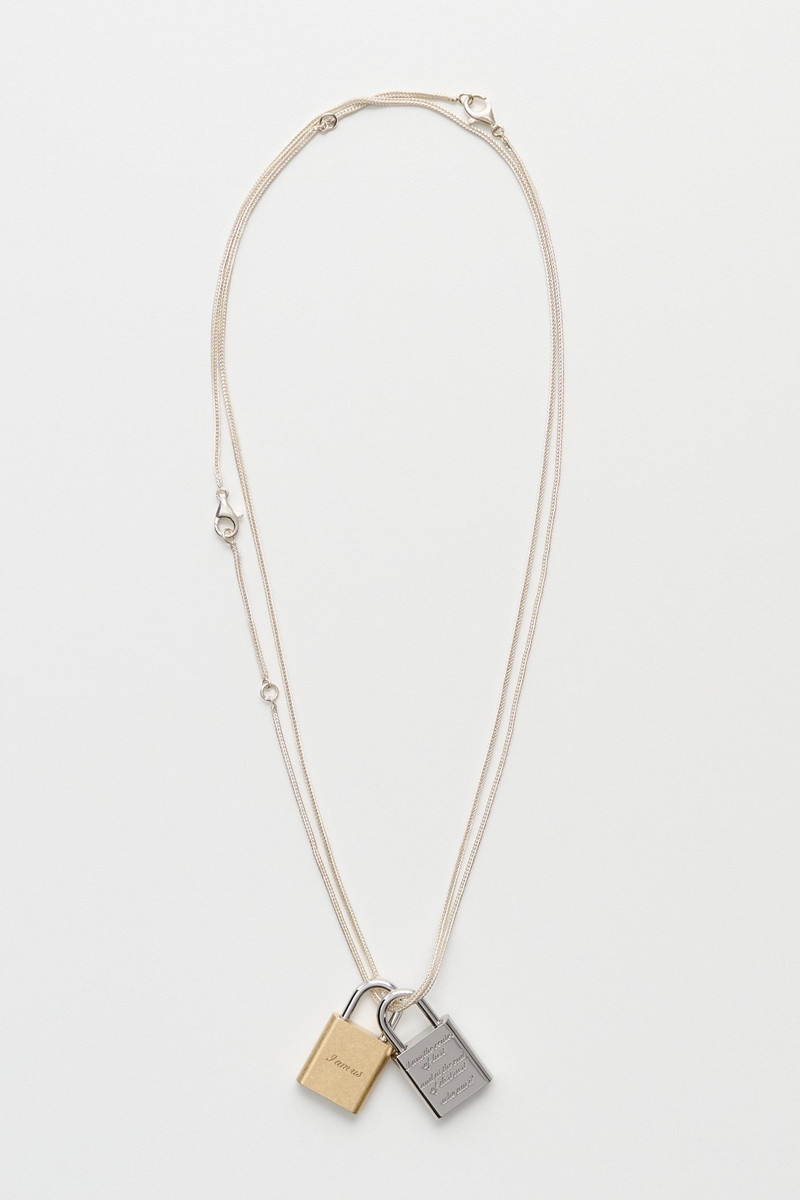 Riddle Necklace Brass And Nickle Padlock 1