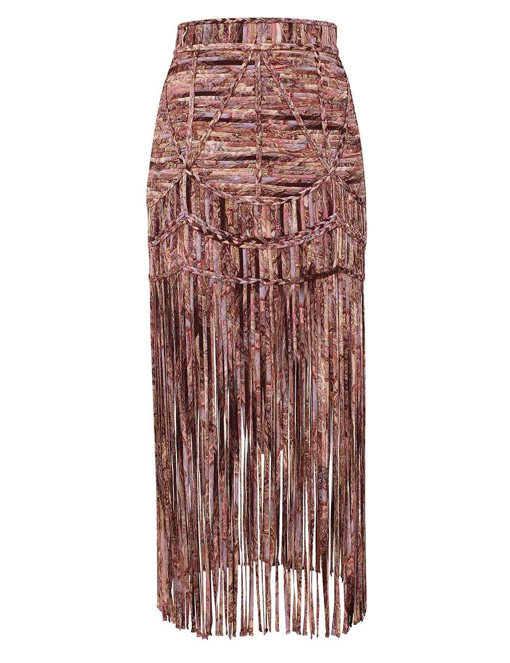 SUNDANCE MACRAME FRINGE SKIRT - 1