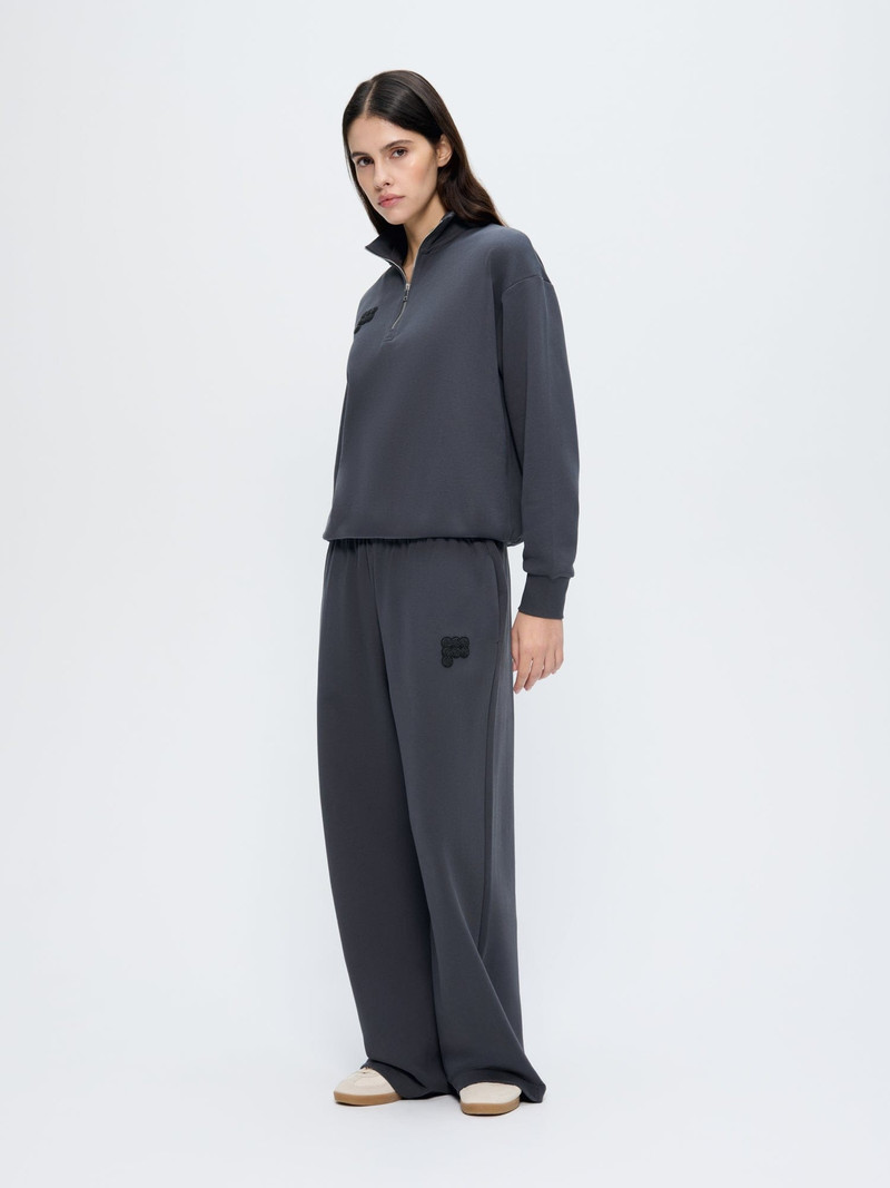 Womens Half Zip Sweatshirt - Smoked Black 5