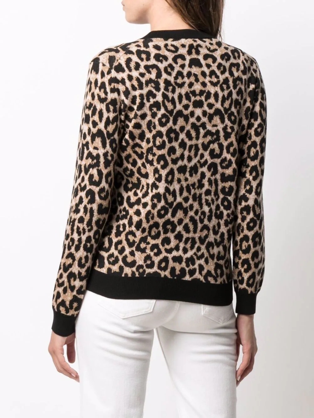 fine-knit leopard-print jumper - 4