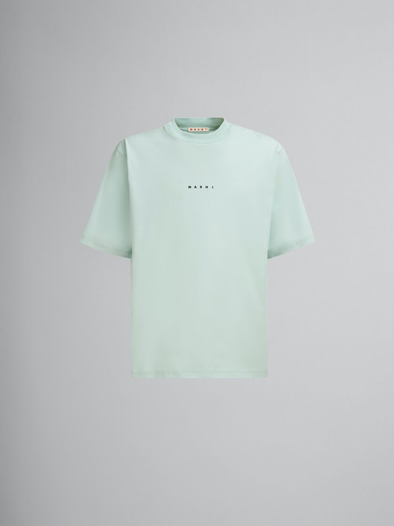 GREEN ORGANIC COTTON T-SHIRT WITH MINI MARNI LOGO 1
