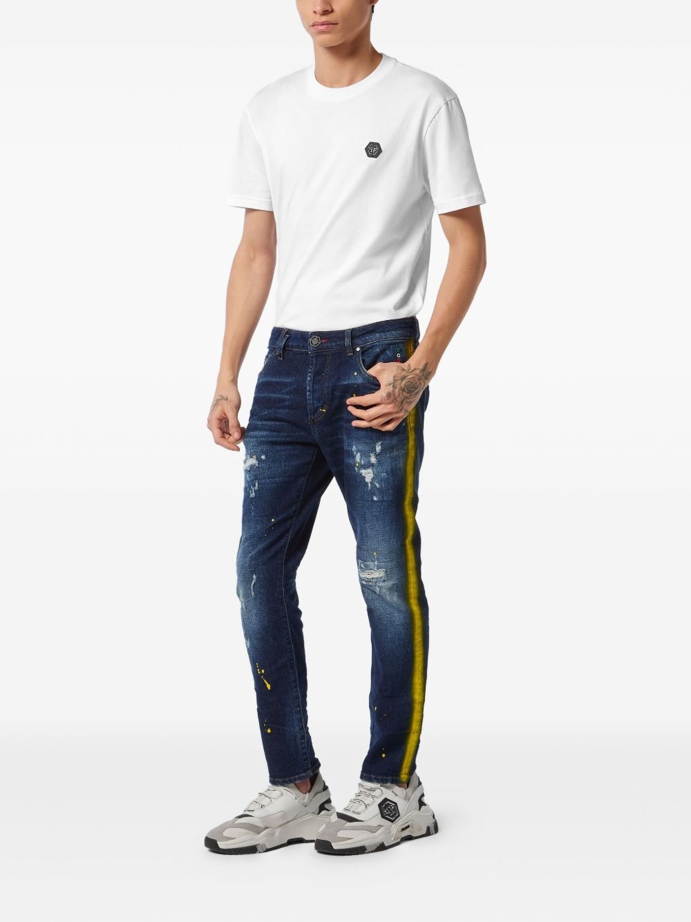 distressed straight-leg jeans - 2