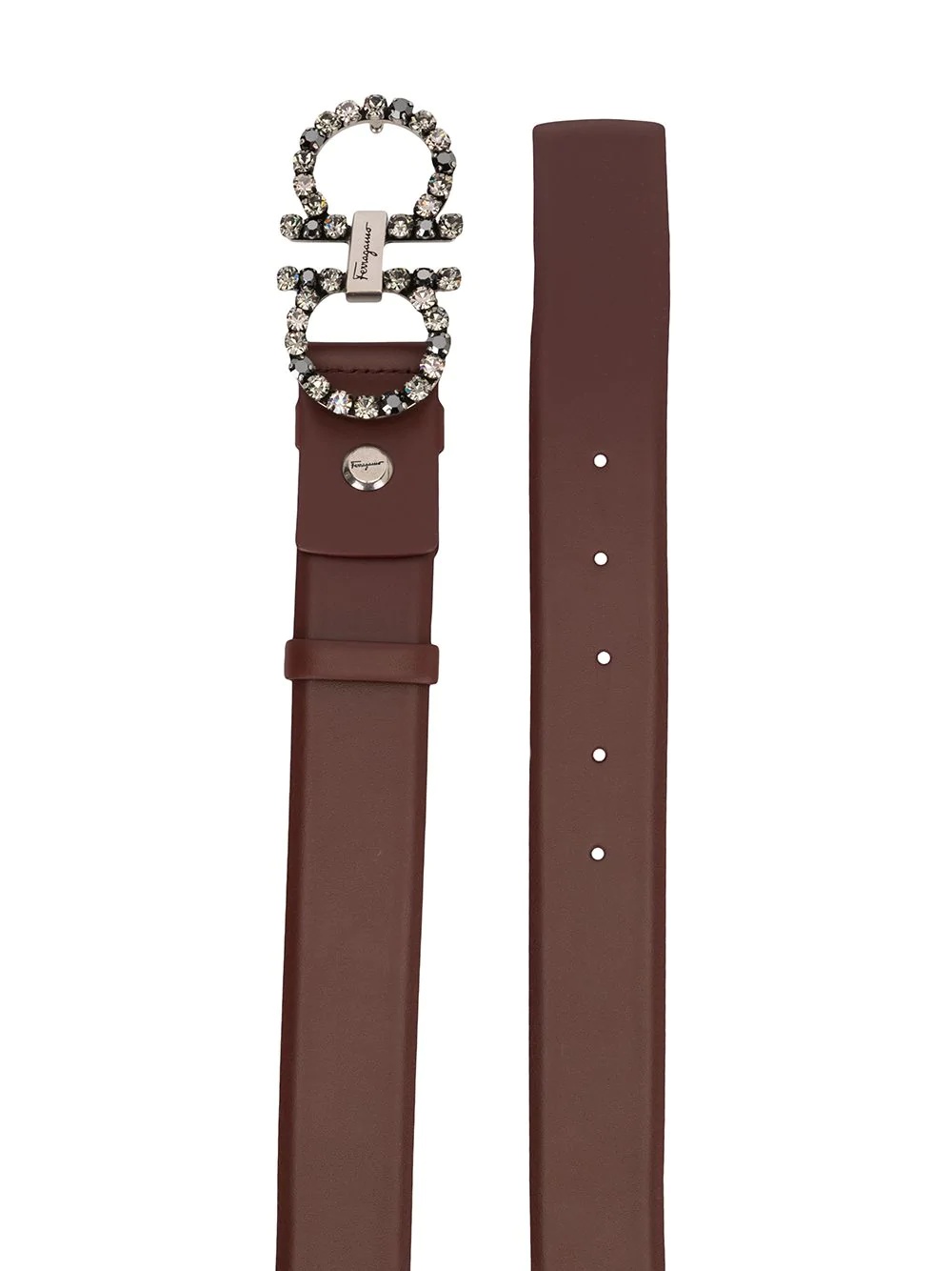 bejewelled adjustable Gancini buckle belt - 2