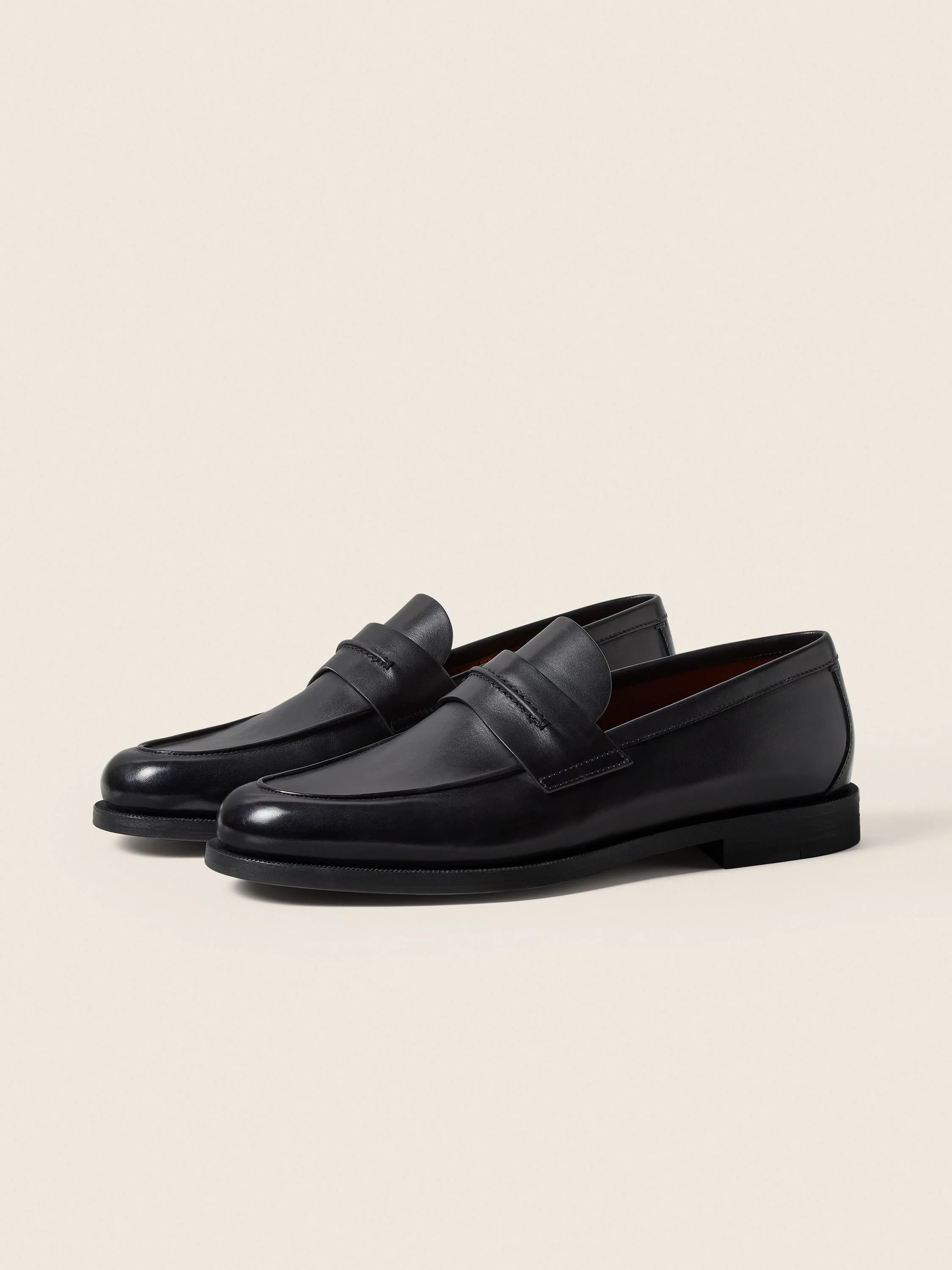BLACK LEATHER MOCASSIN CORSO LOAFER - 1