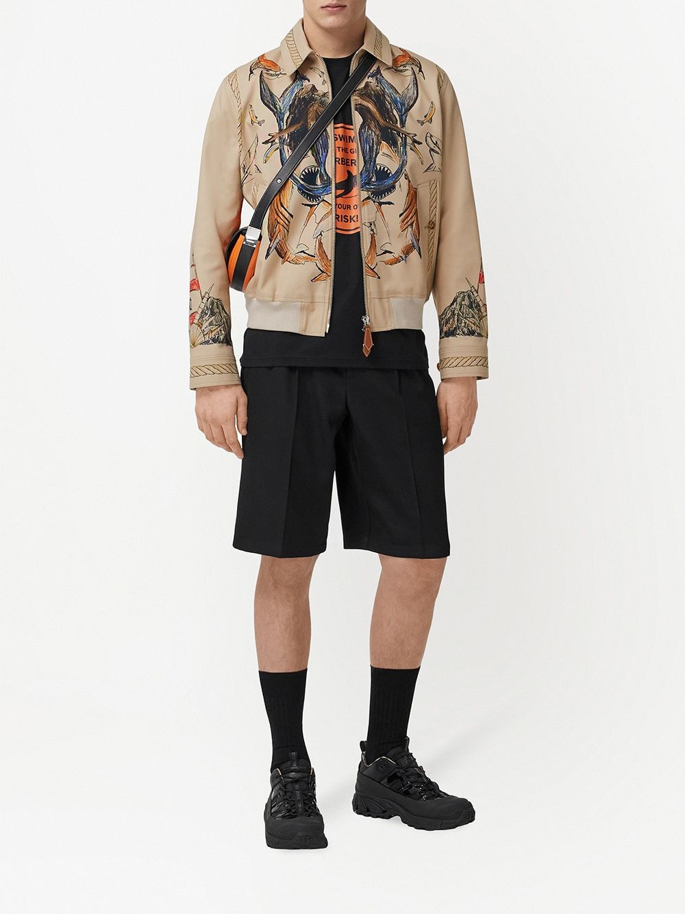 marine sketch-print Harrington jacket - 2