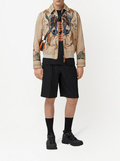 Burberry marine sketch-print Harrington jacket outlook