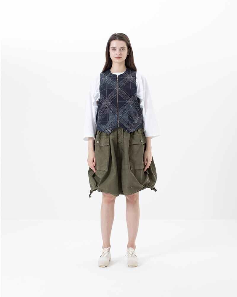 SASHIKO VEST W DK.INDIGO - 2