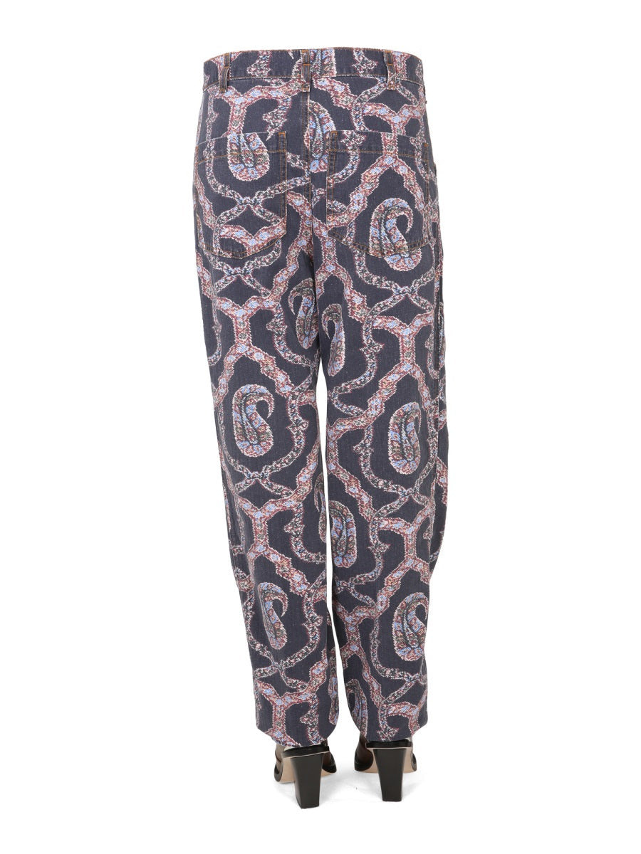 Etro Women Paisley Denim Pants - 4