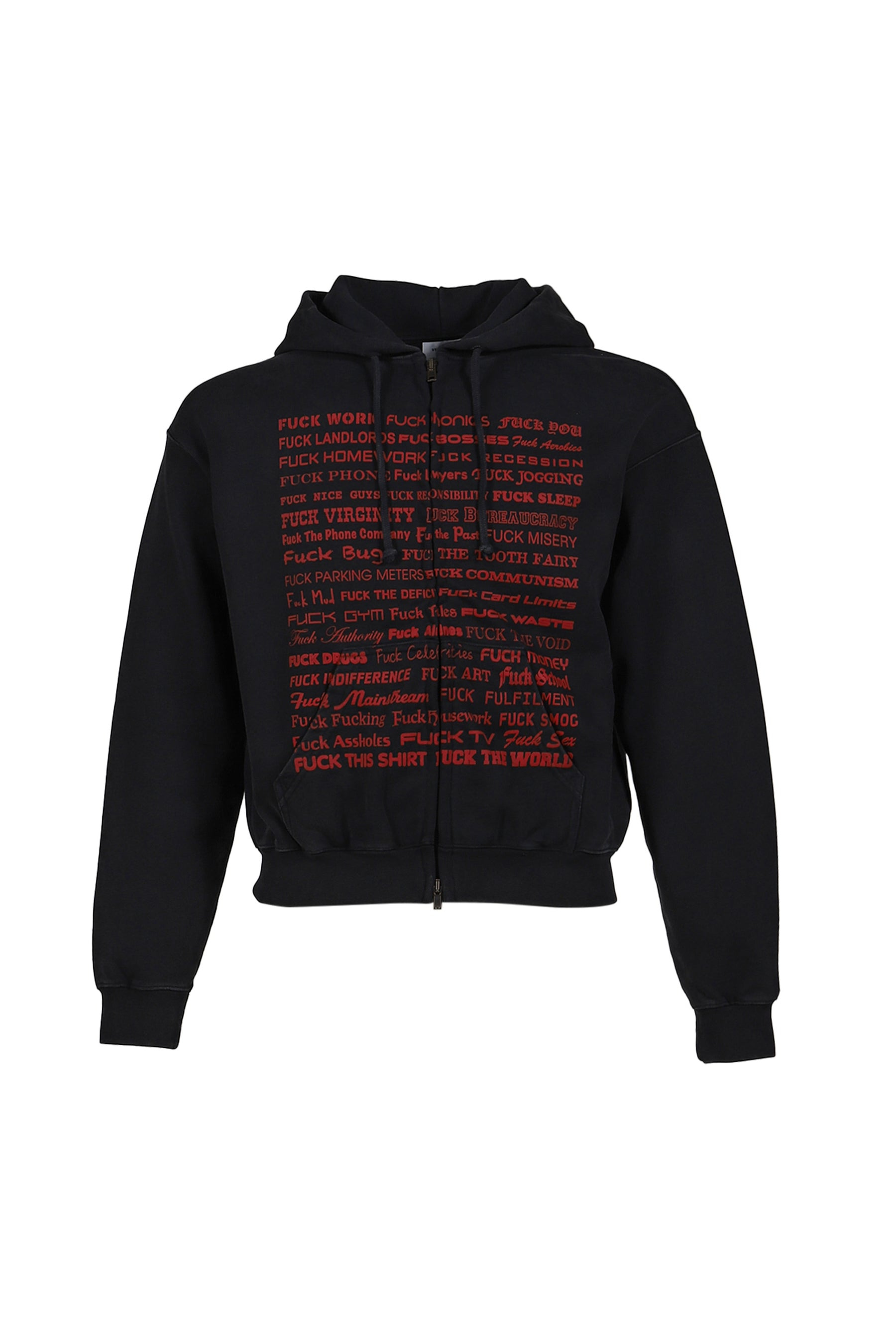 FUCK FITTED ZIP-UP HOODIE / BLK - 5