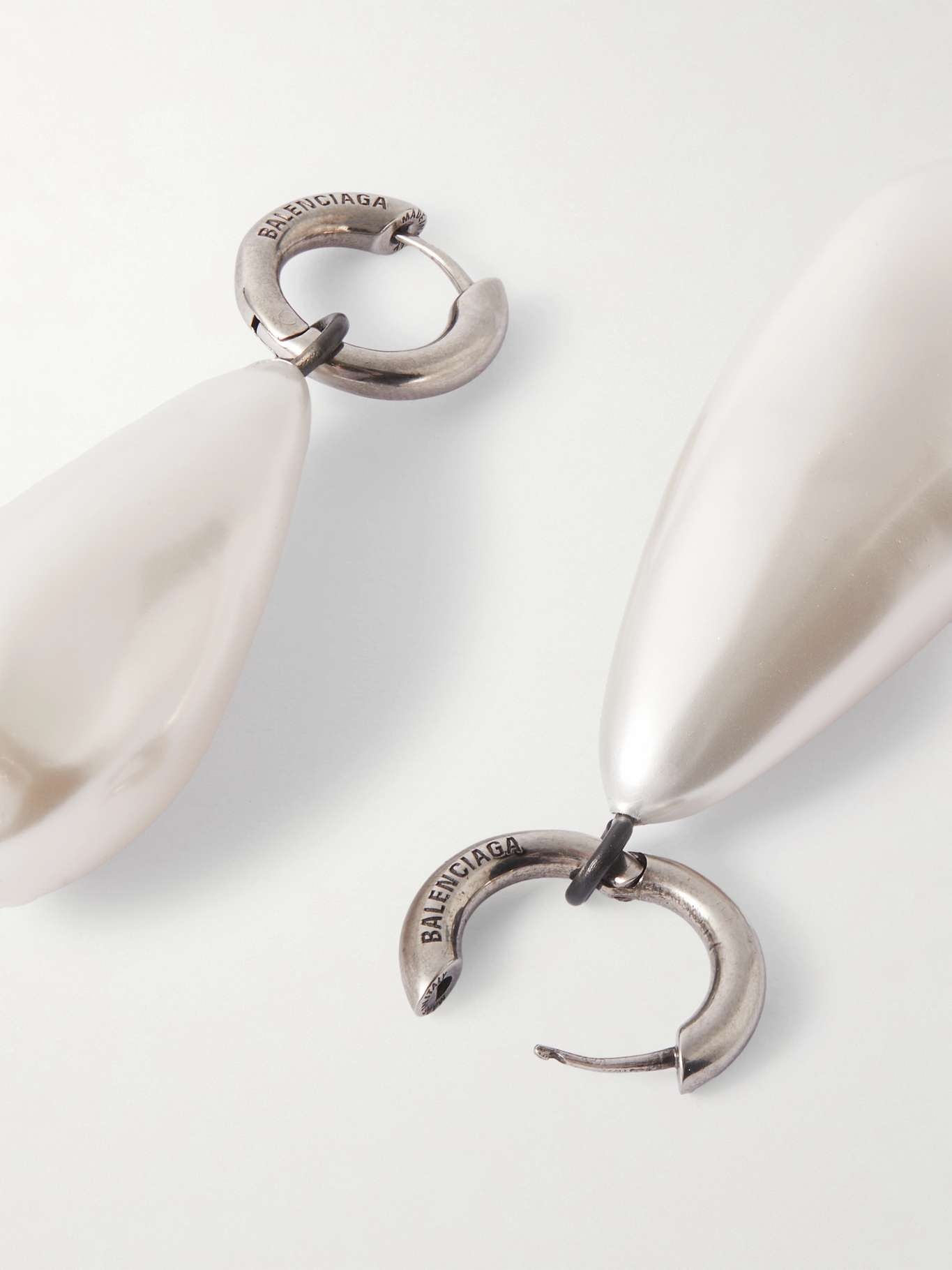 Palazzo silver-tone faux pearl earrings - 3