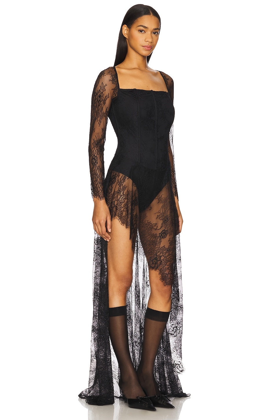 Asymmetrical Corset Lace Dress - 2