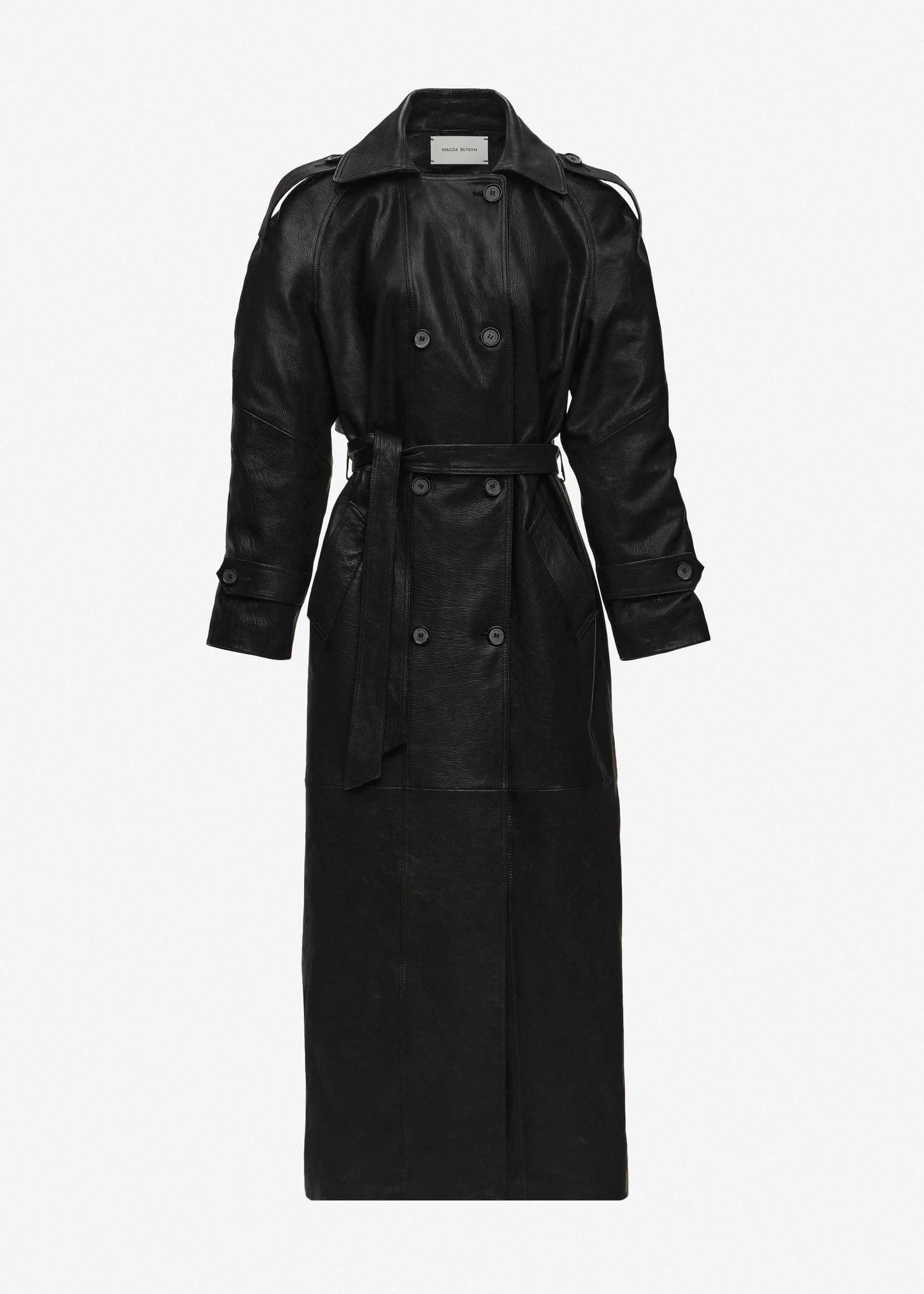 Leather trench coat in black - 1