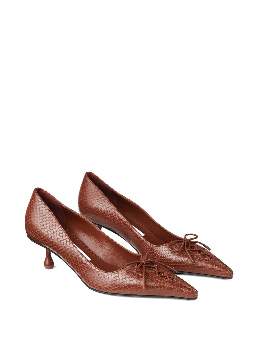 50mm Scarlett lace-up snakeskin-effect pumps - 2