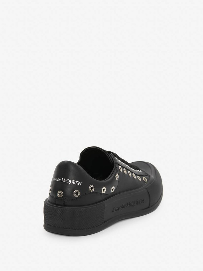 Alexander McQueen Men's Deck Plimsoll in Black/silver outlook