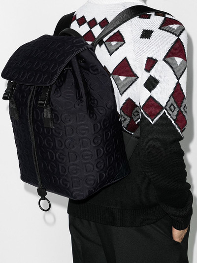 Dolce & Gabbana Palermo embossed logo backpack outlook