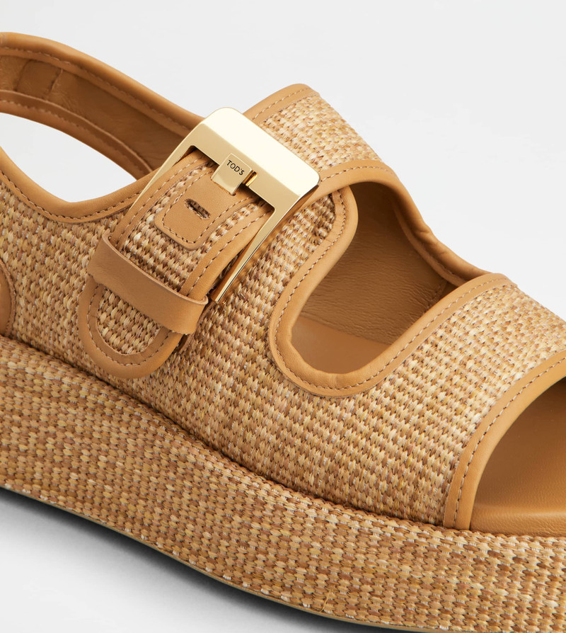 SANDALS IN RAFFIA - BEIGE 5