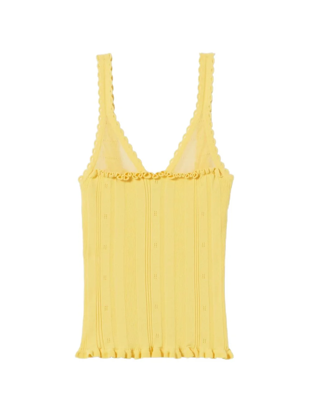 ruffled pointelle-knit tank top - 1