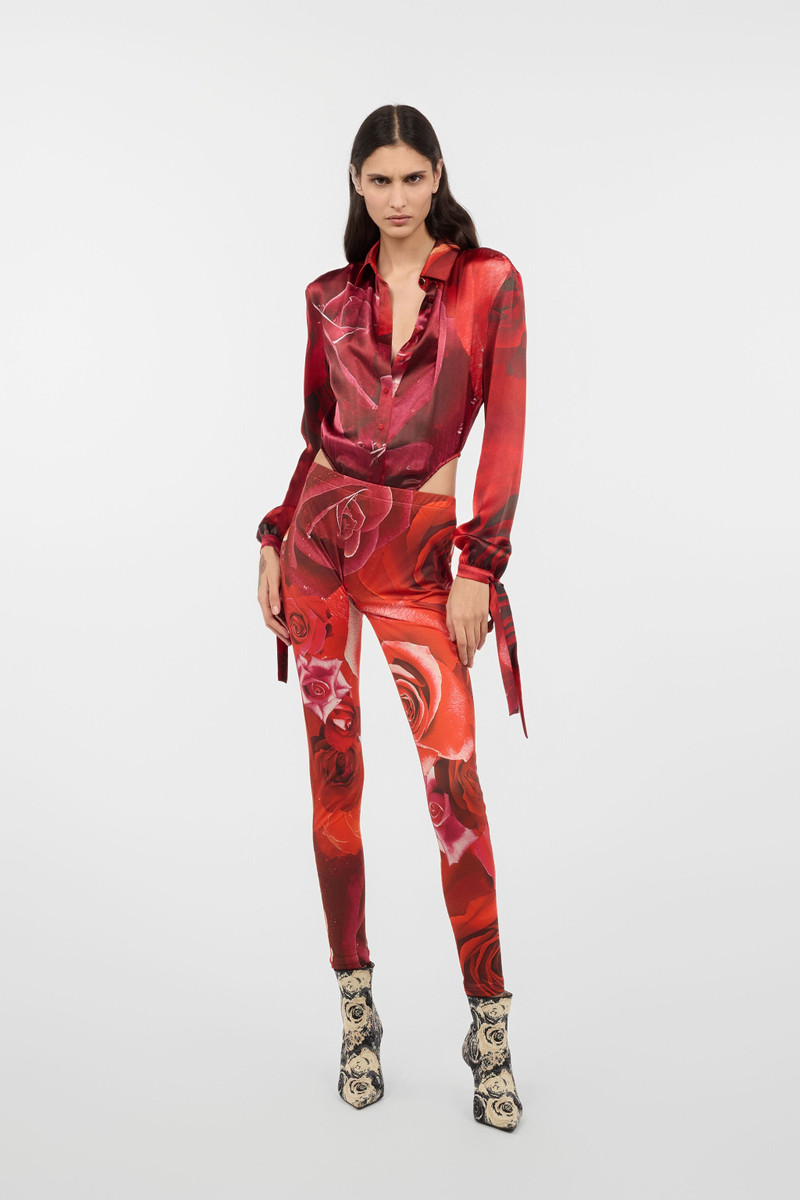 Roberto Cavalli Bodysuit Shirt With Garden Rose Print outlook