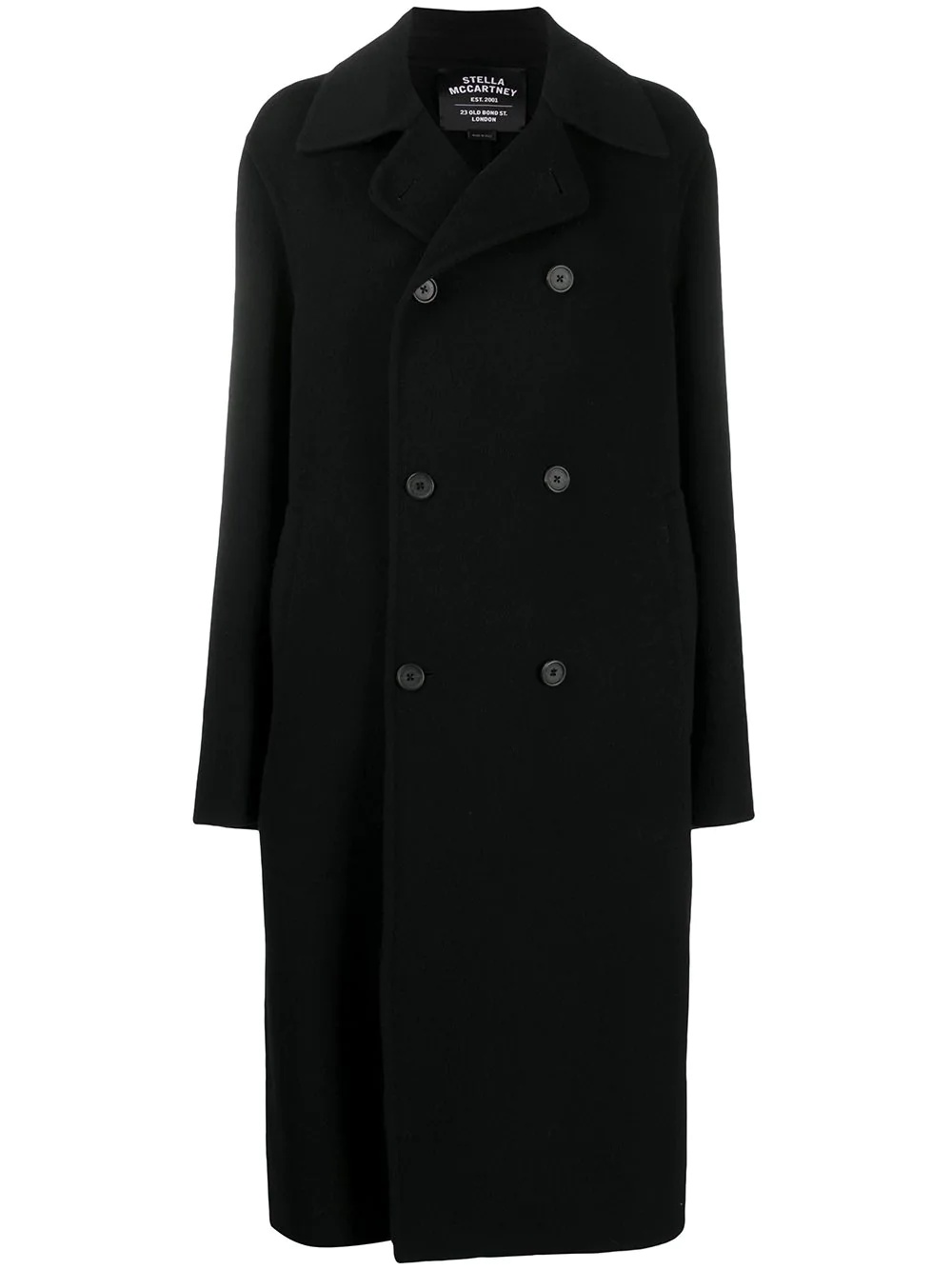 double-breasted hooded wool coat - 1