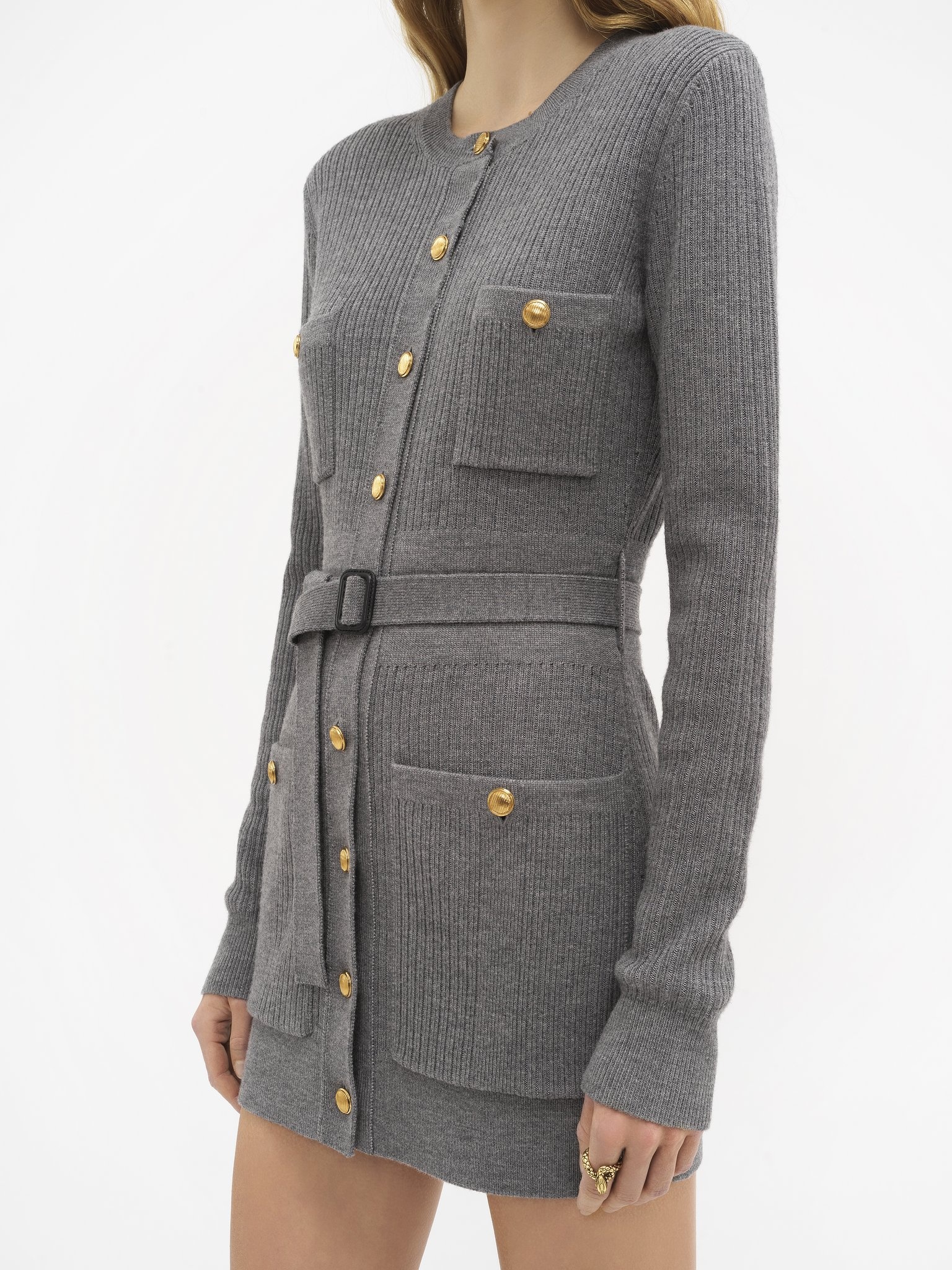 LONG FITTED CARDIGAN IN WOOL KNIT - 8