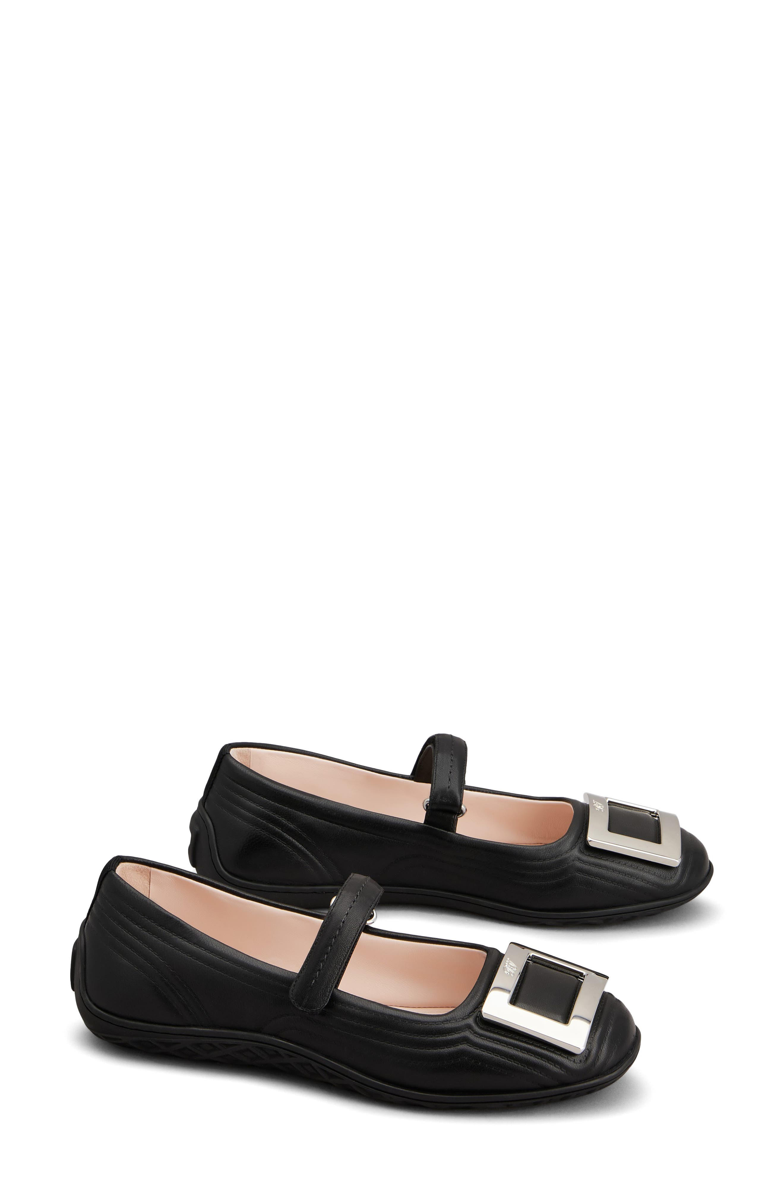 Roger Vivier Viv Low Quilted Mary Jane Ballet Flat in Nero at Nordstrom - 2