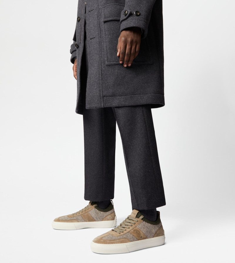 Tod's SNEAKERS IN SUEDE AD KNIT - BEIGE, GREEN outlook