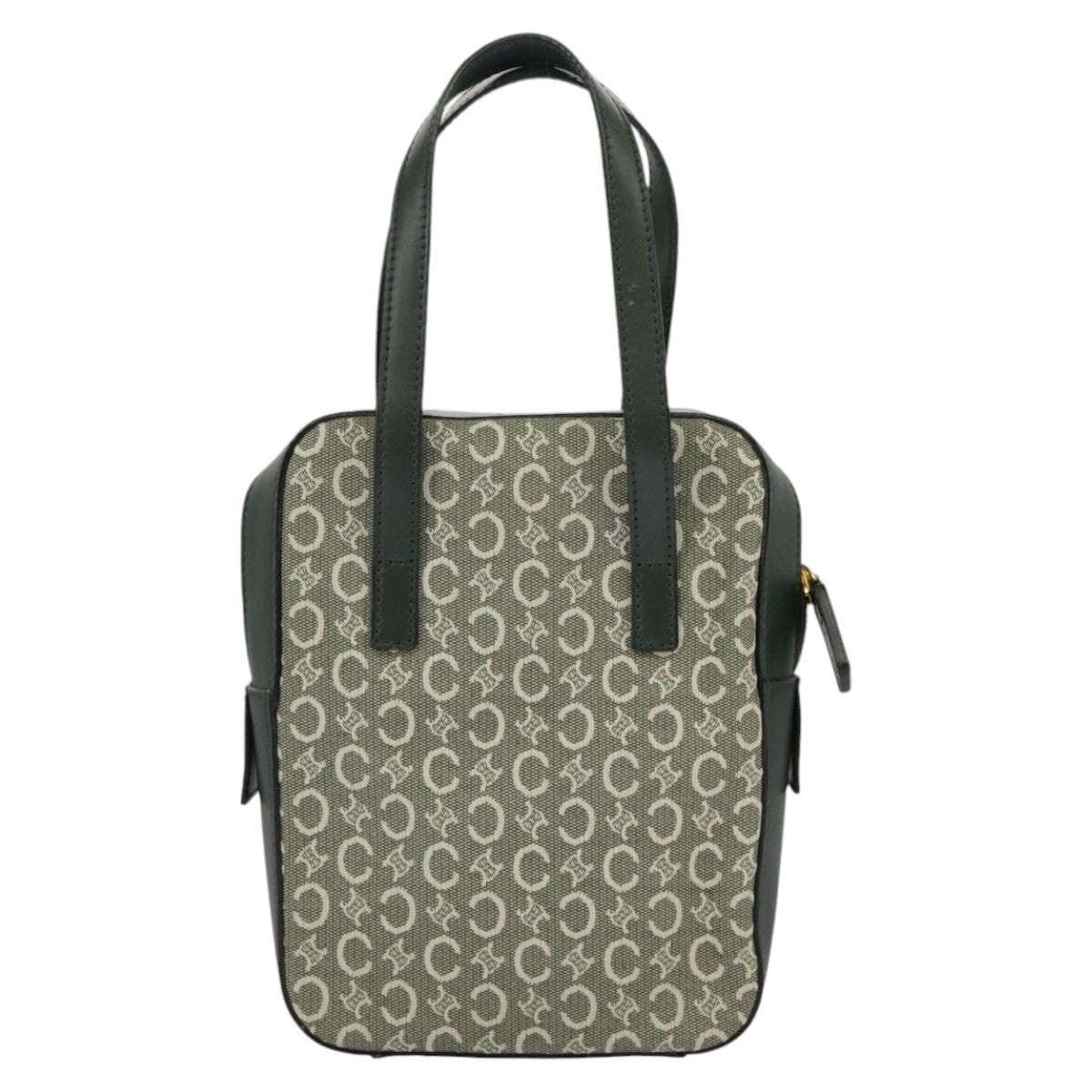 CELINE C Macadam Canvas Hand Bag Gray Gold - 2