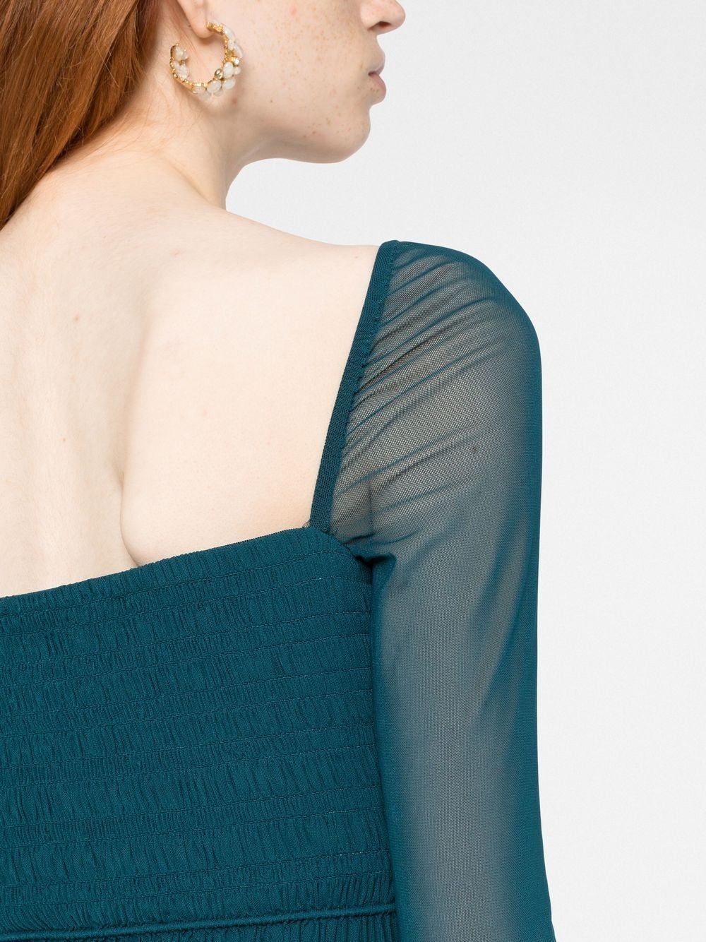 gathered-detail long-sleeve top - 3