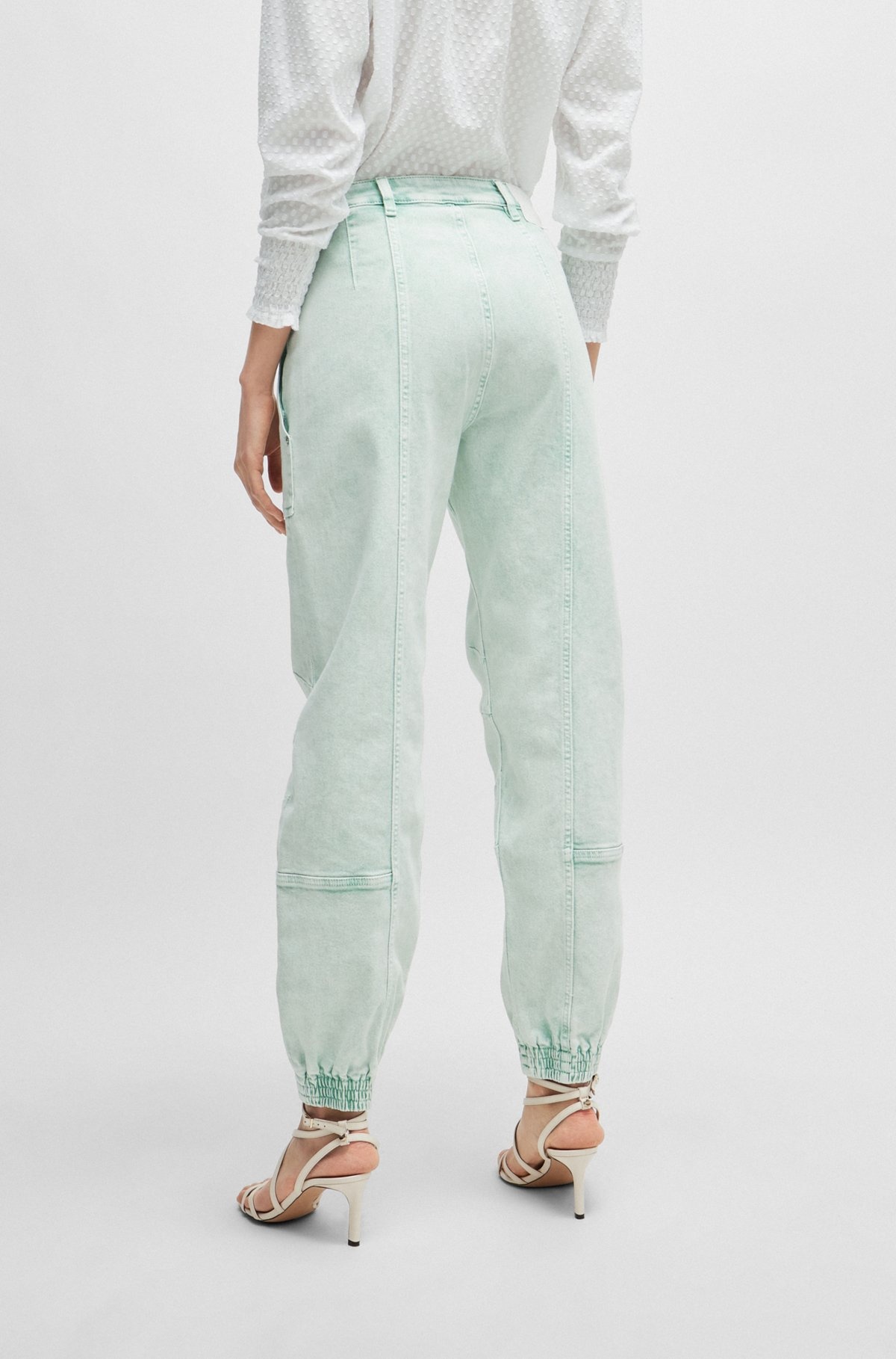 CUFFED RELAXED-FIT CARGO JEANS IN RIGID DENIM - 4