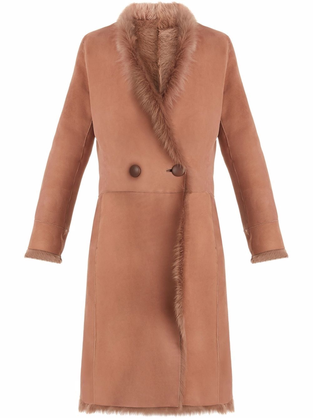 Annie suede double-breasted coat - 1