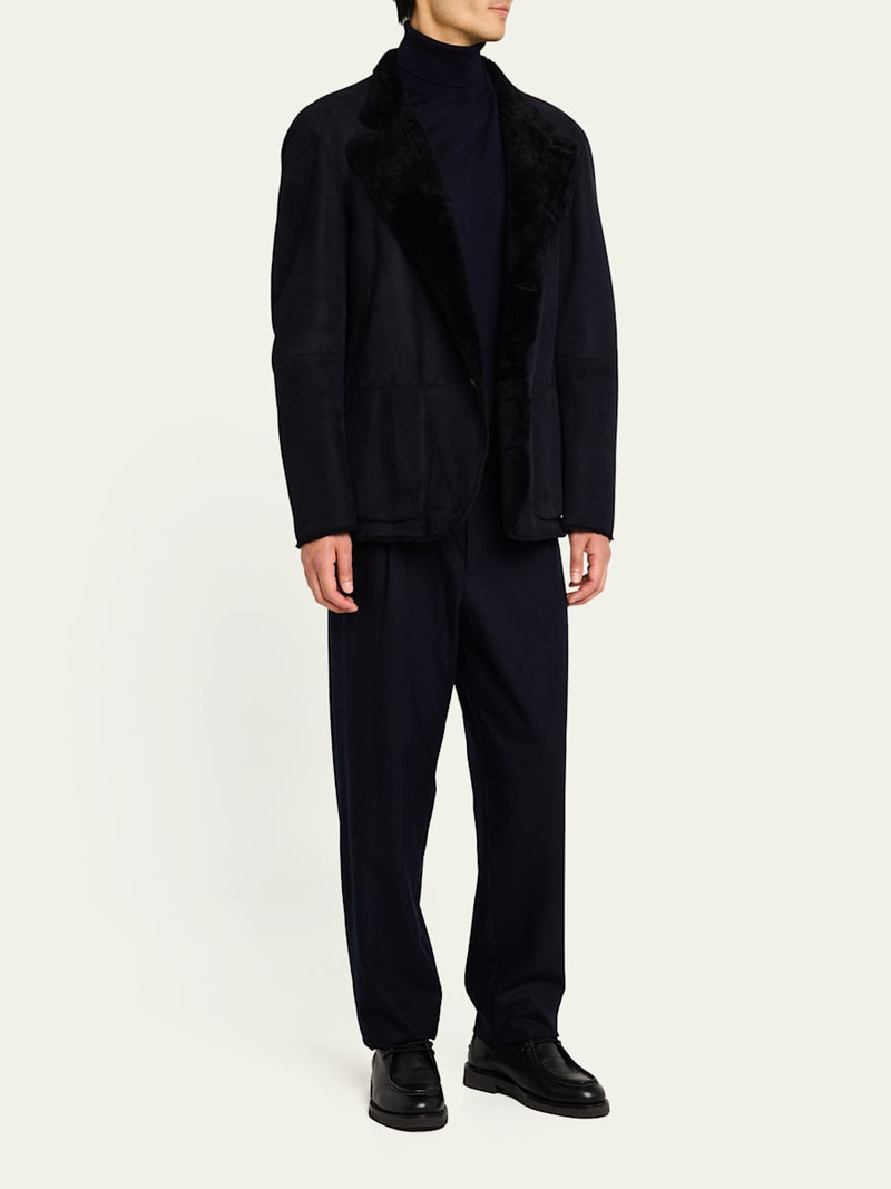 GIORGIO ARMANI Men's Suede Shearling Jacket outlook