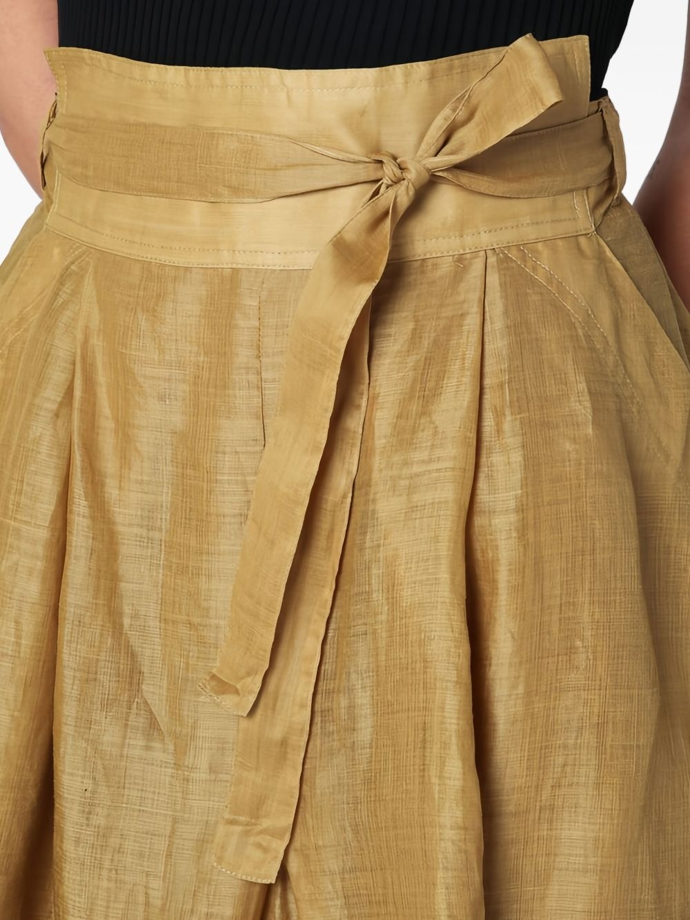 tie-waist pleated midi skirt - 5