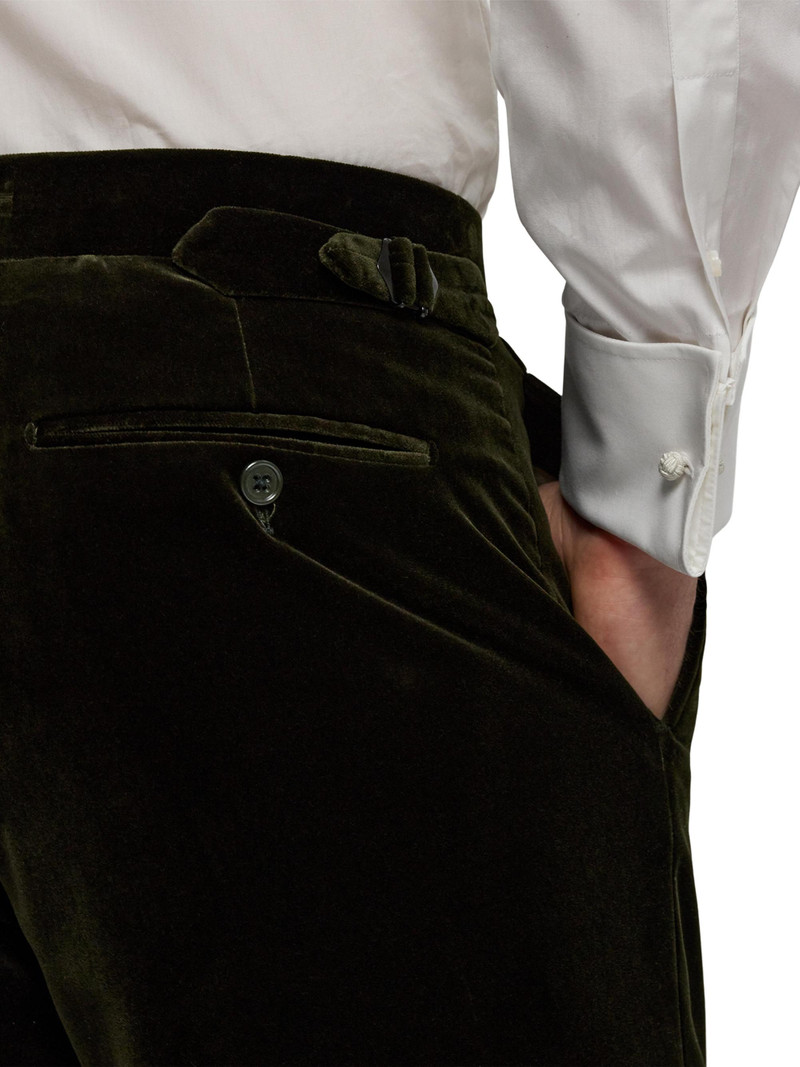 Men's Cotton Velvet Slim-Fit Trousers - Loden 7
