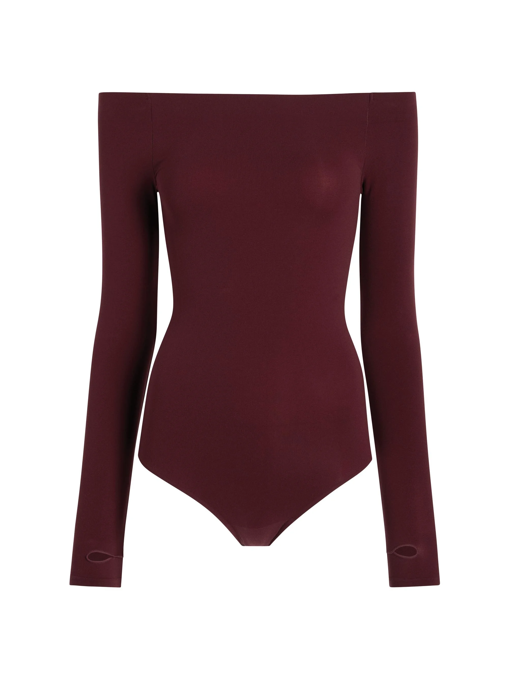 Women's Ballet Off-The-Shoulder Bodysuit - Raisin - 1