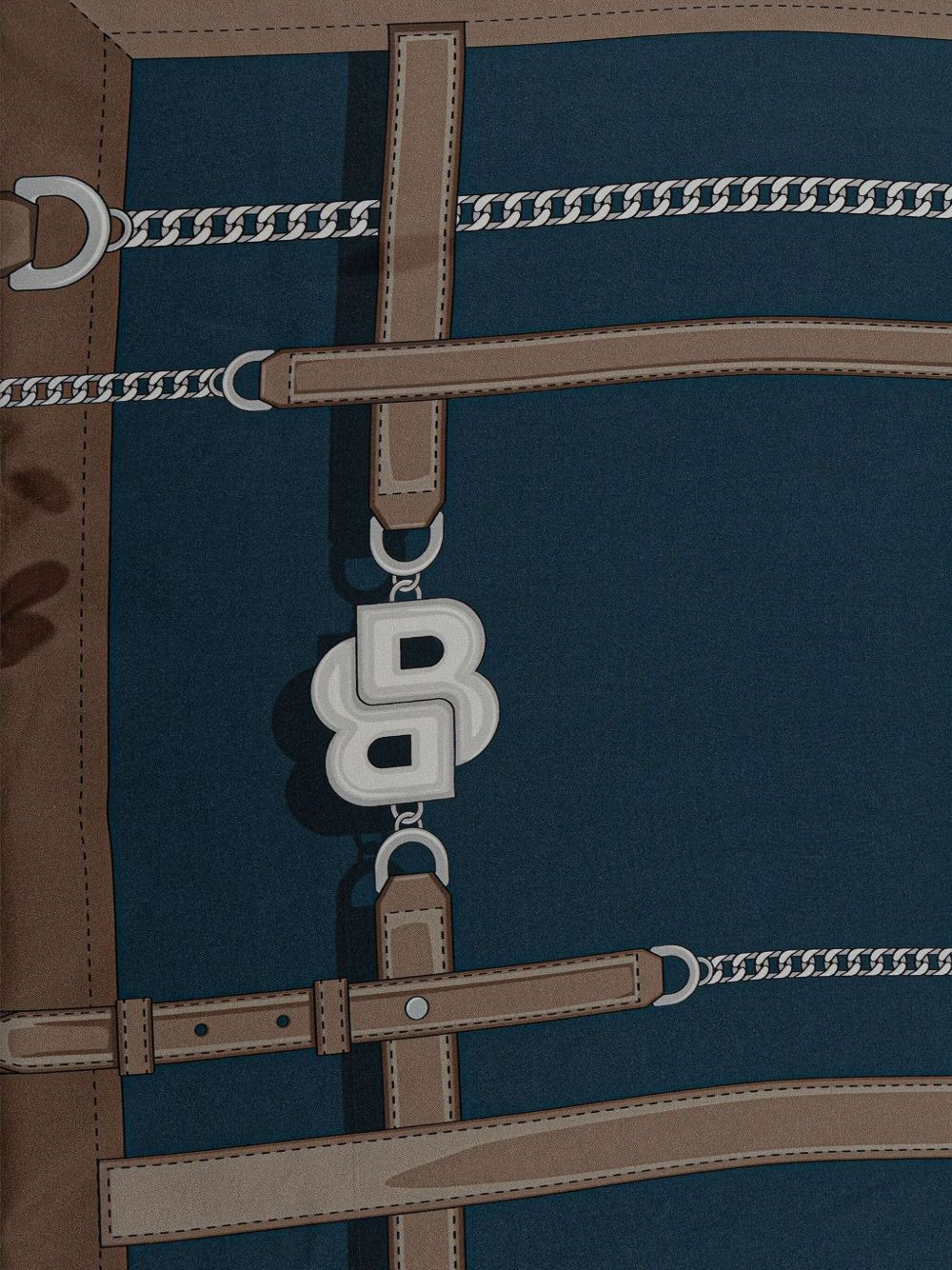 chain strap print scarf - 2