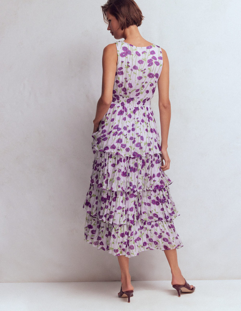 Tiered Sleeveless Dress-Purple Dandelion 5