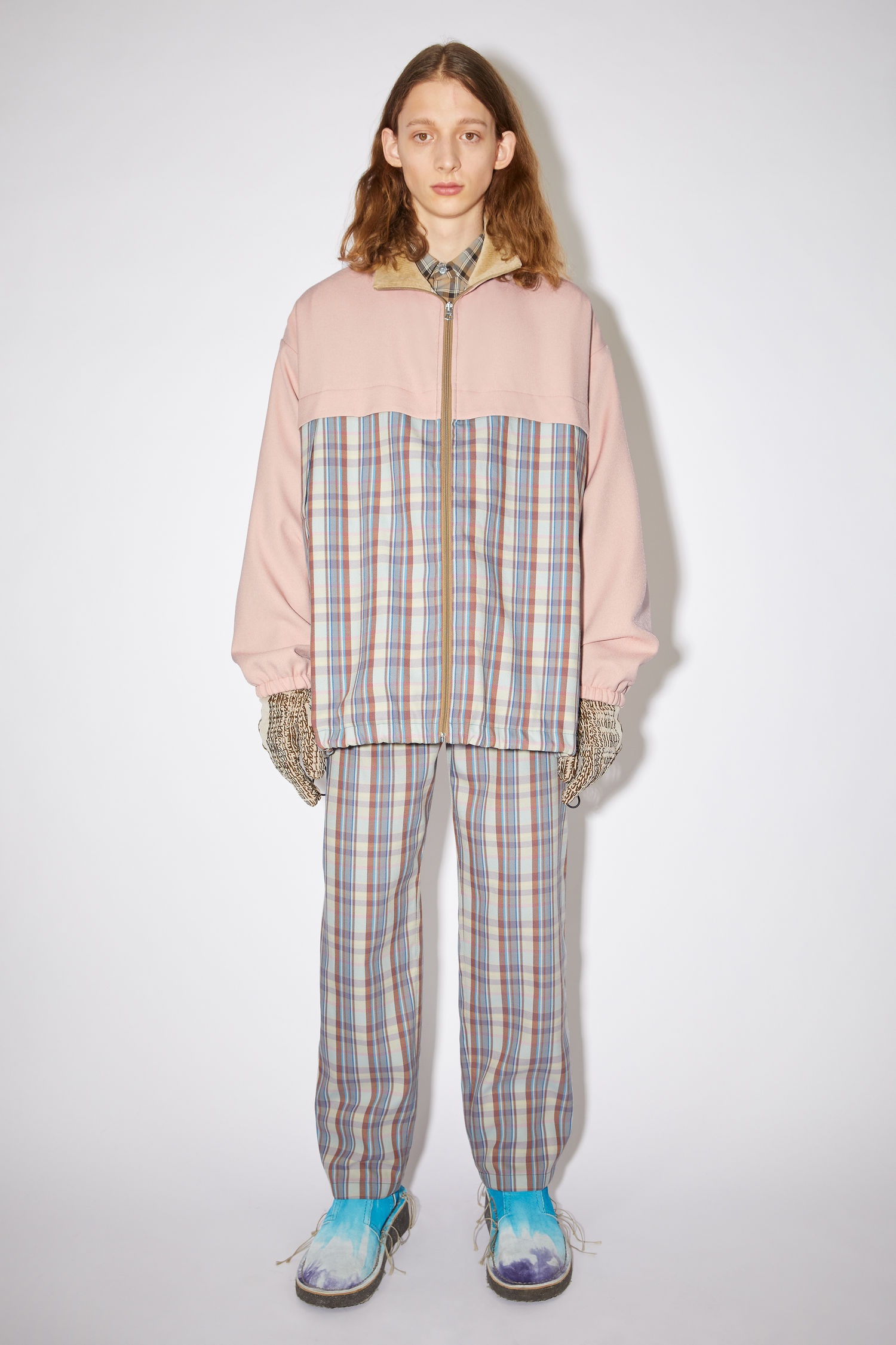 Checked twill jacket - Blossom pink/lilac - 2