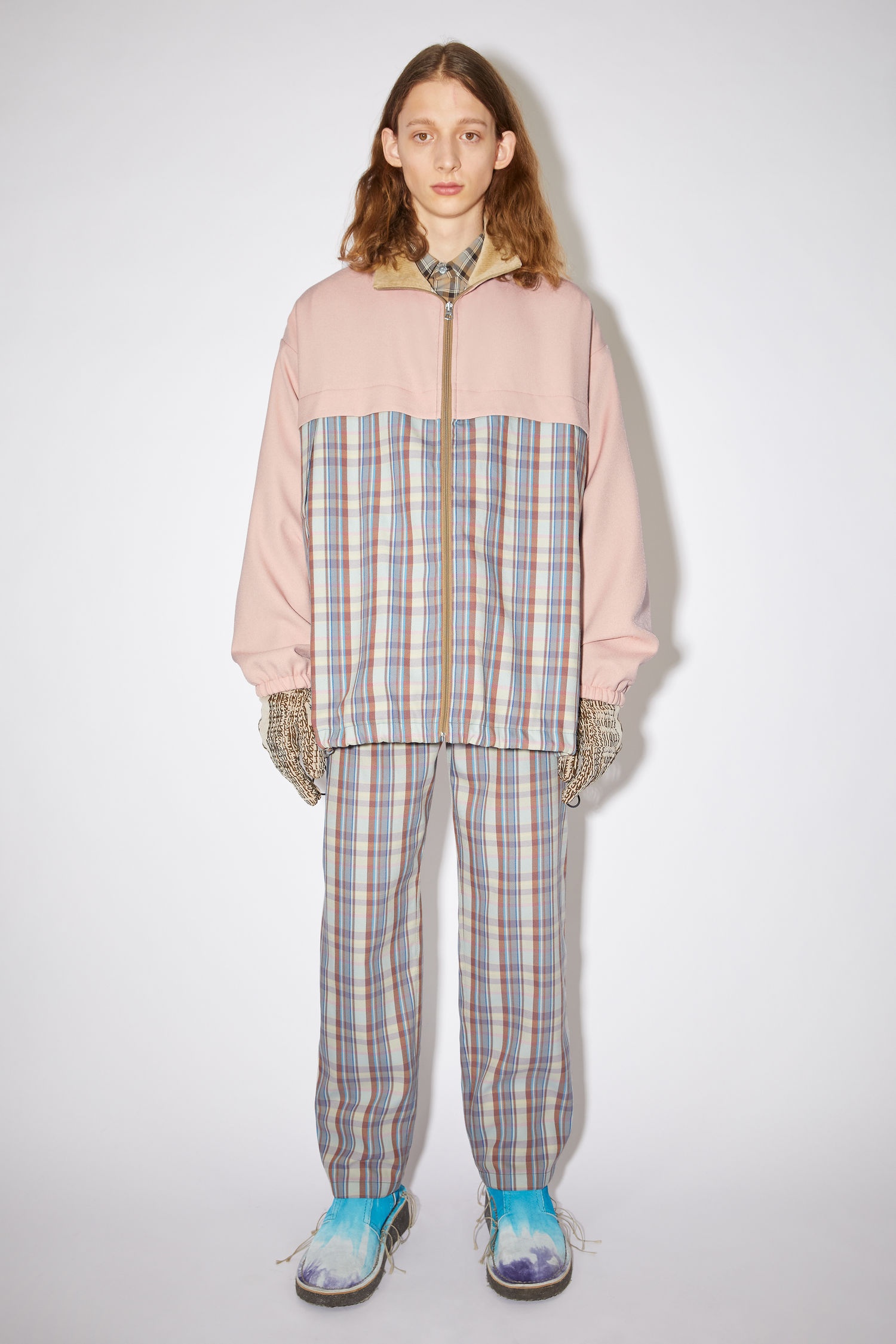 Checked twill jacket - Blossom pink/lilac - 2