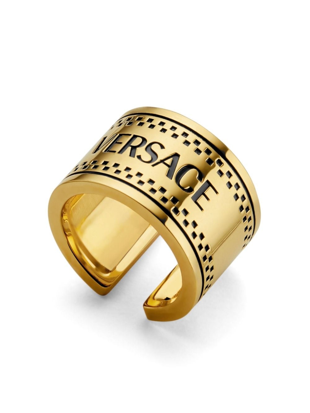 logo-engraved chunky ring - 2