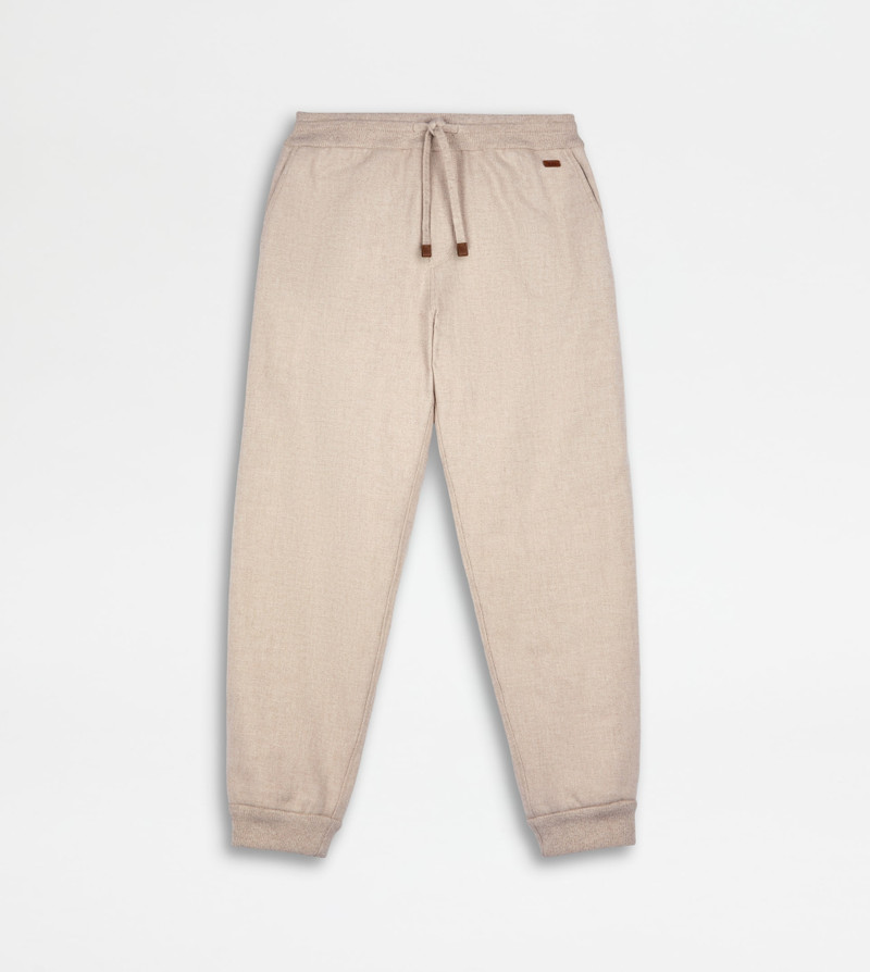 JOGGER PANTS IN WOOL - BEIGE 1