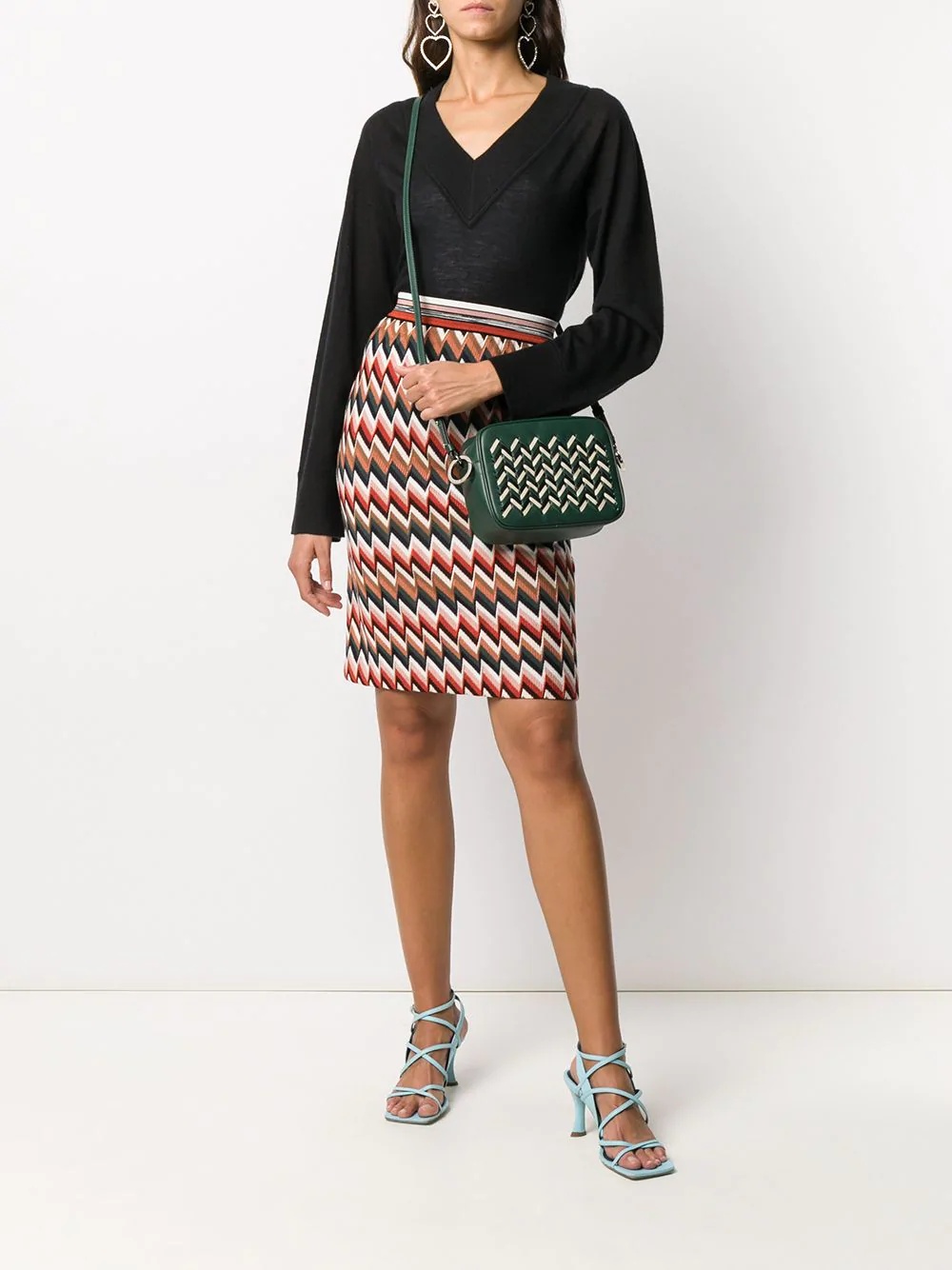 woven zigzag cross body bag - 2