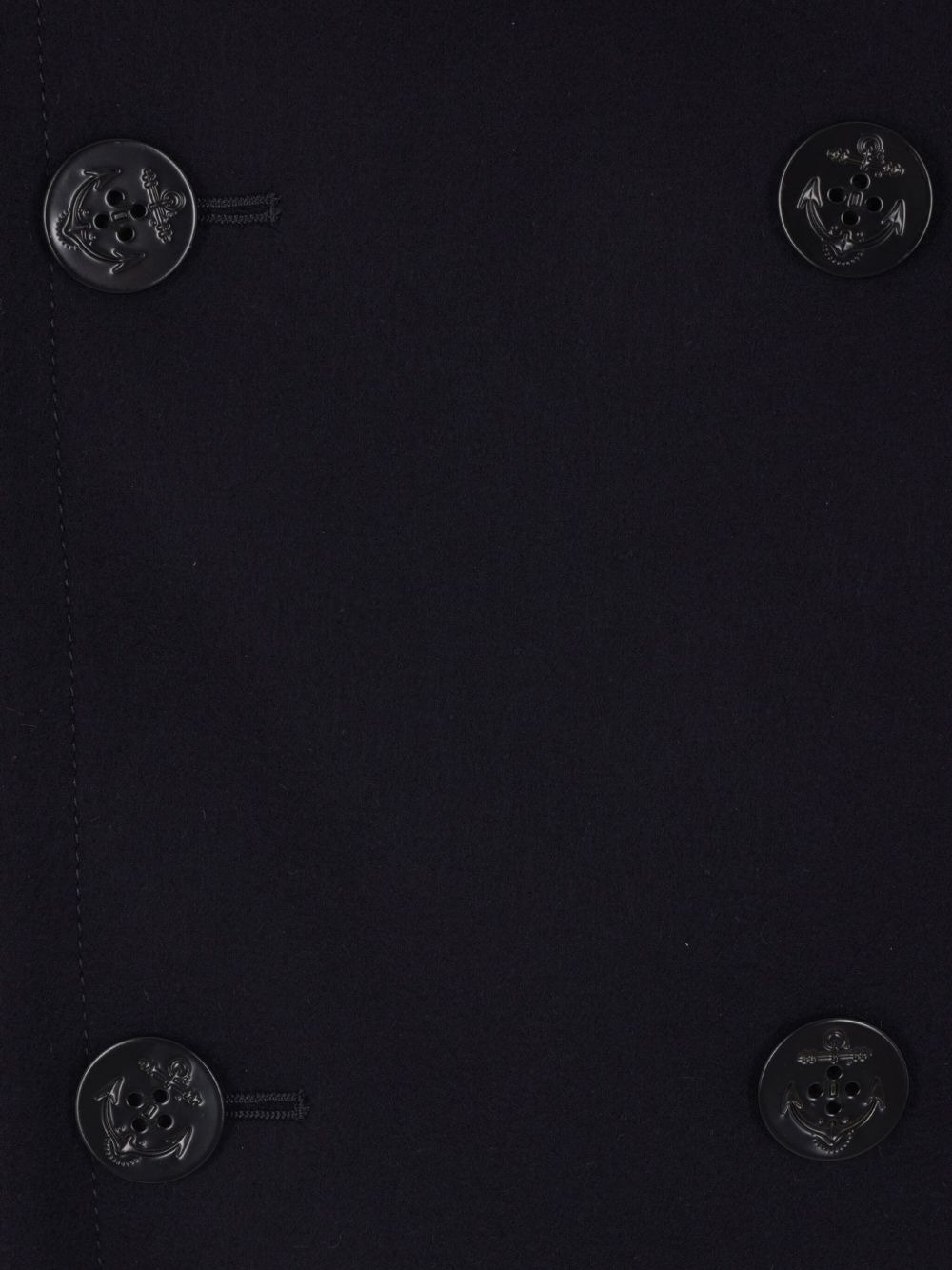 double-breasted anchor-button coat - 4