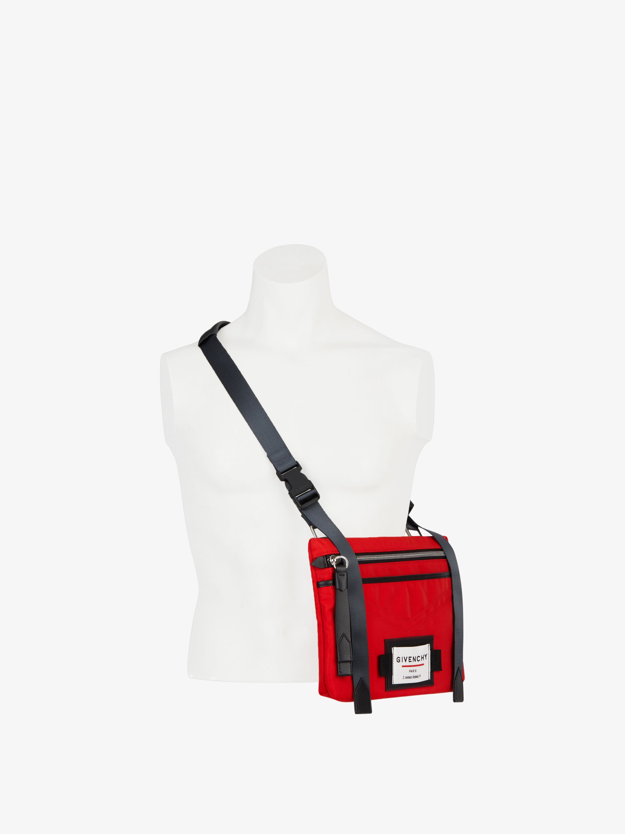 GIVENCHY DOWNTOWN flat cross body bag in nylon 1