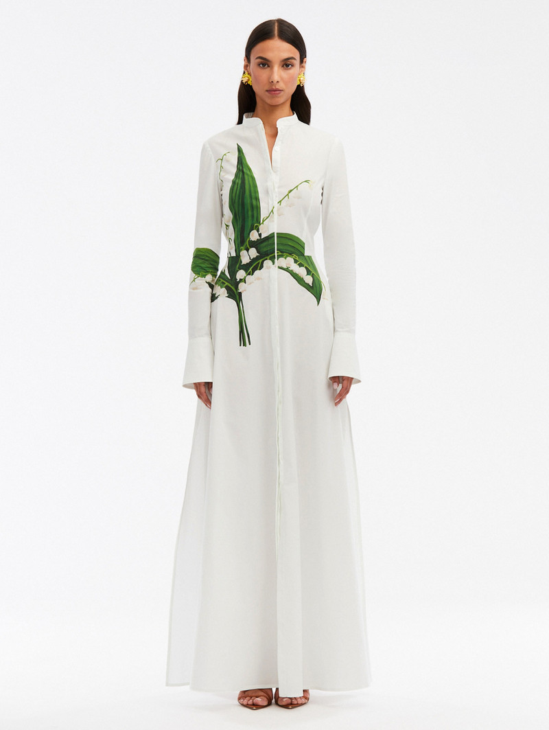 LILY OF THE VALLEY COTTON POPLIN CAFTAN 1