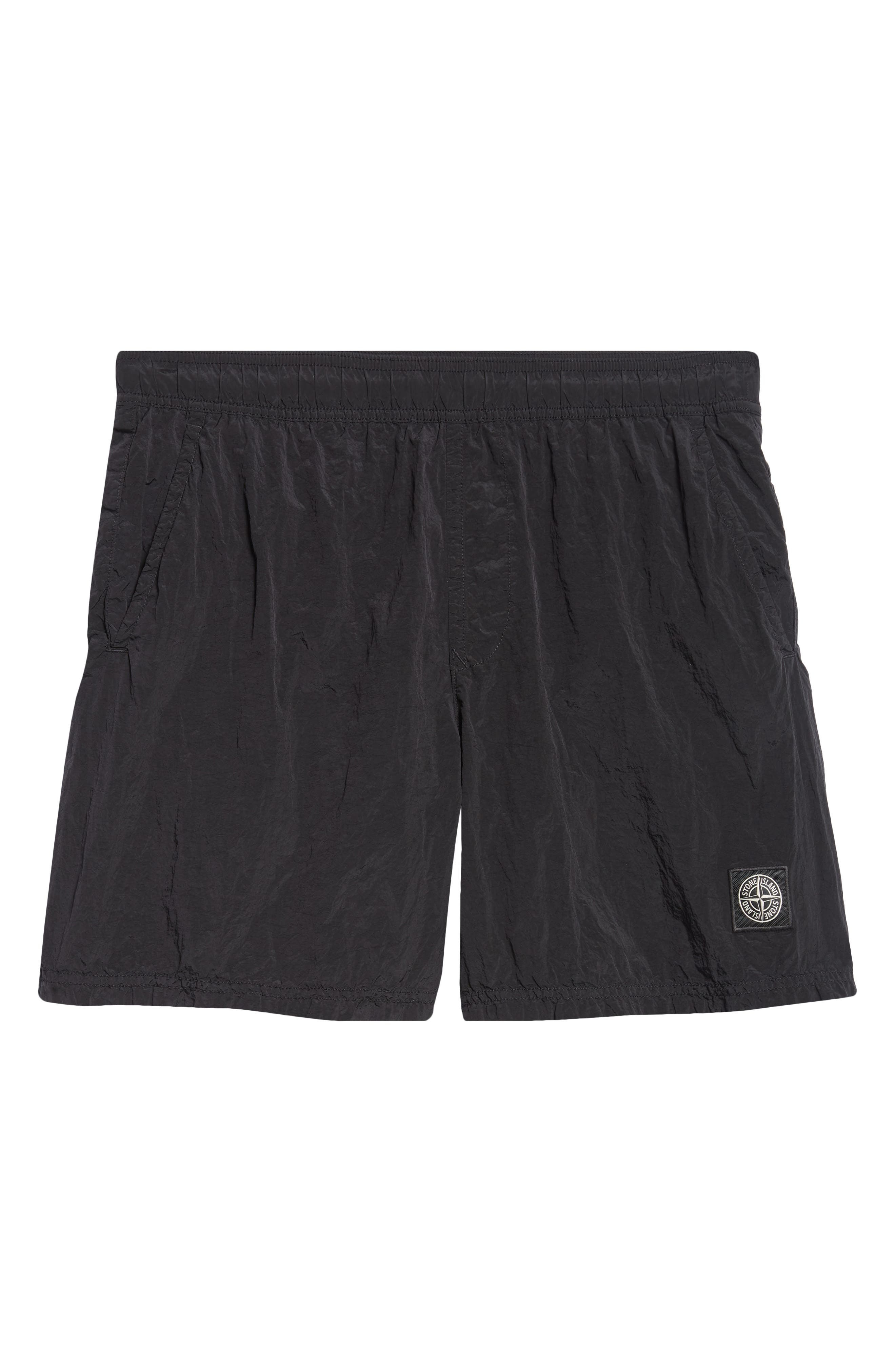 Stone Island Compass Logo Patch Nylon Swim Trunks in V0029 Black at Nordstrom - 7
