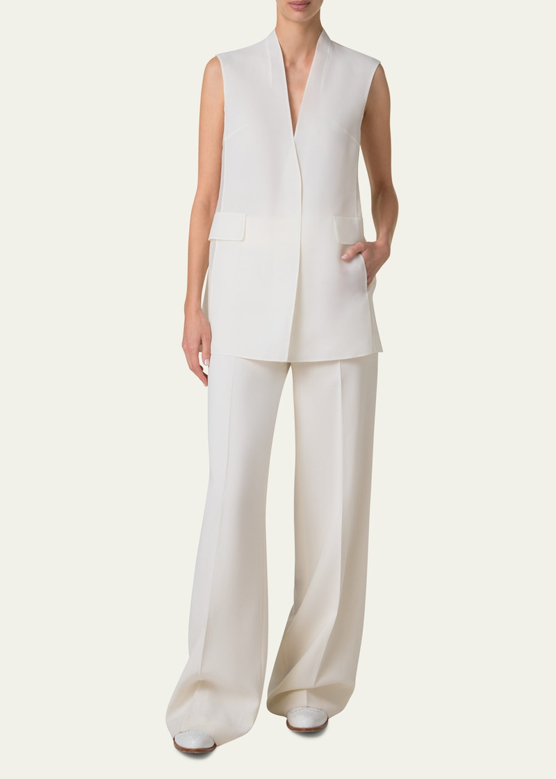 AKRIS Fiyki Wide Leg Wool Double-Face Pants outlook