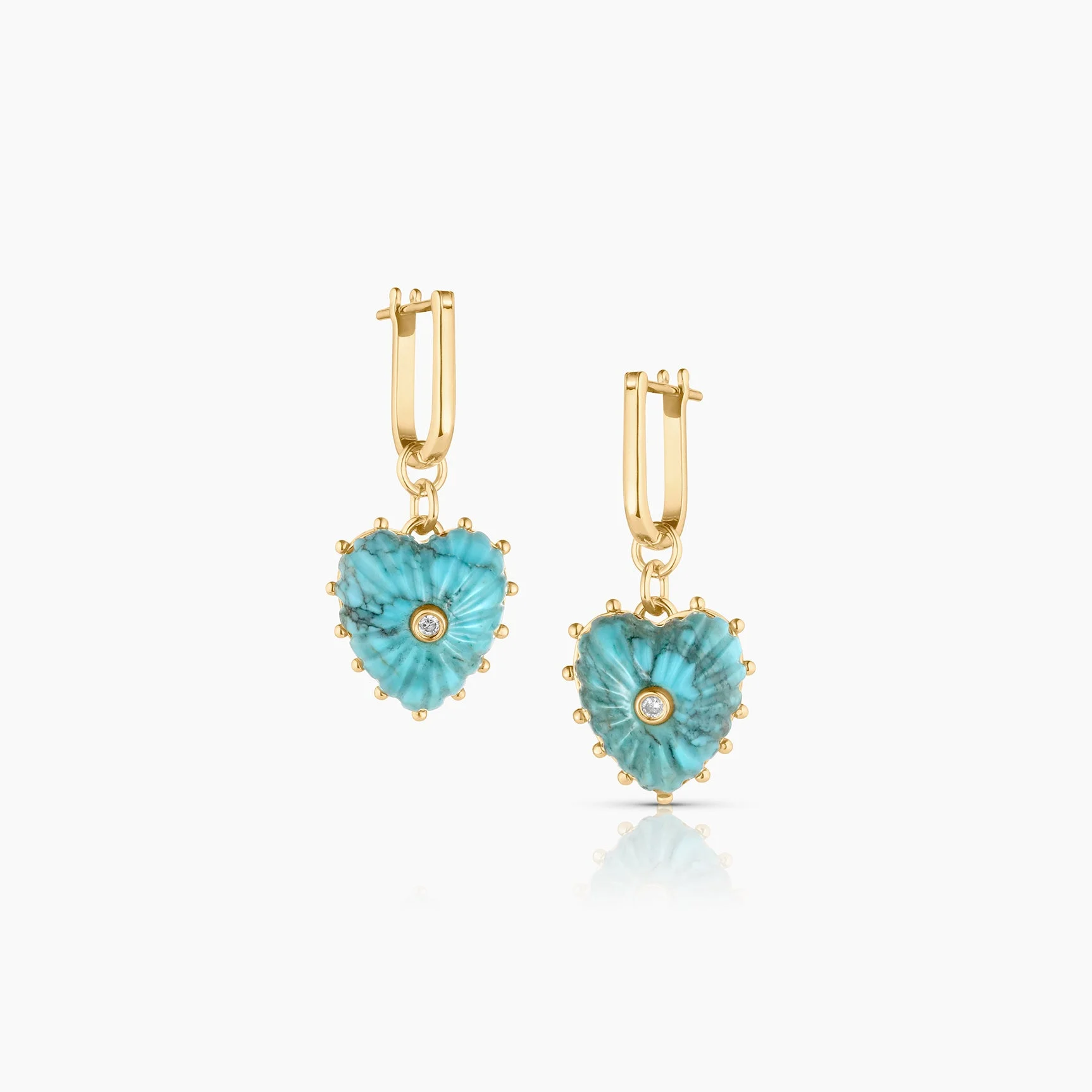 Isabel Howlite Heart Earrings - 1