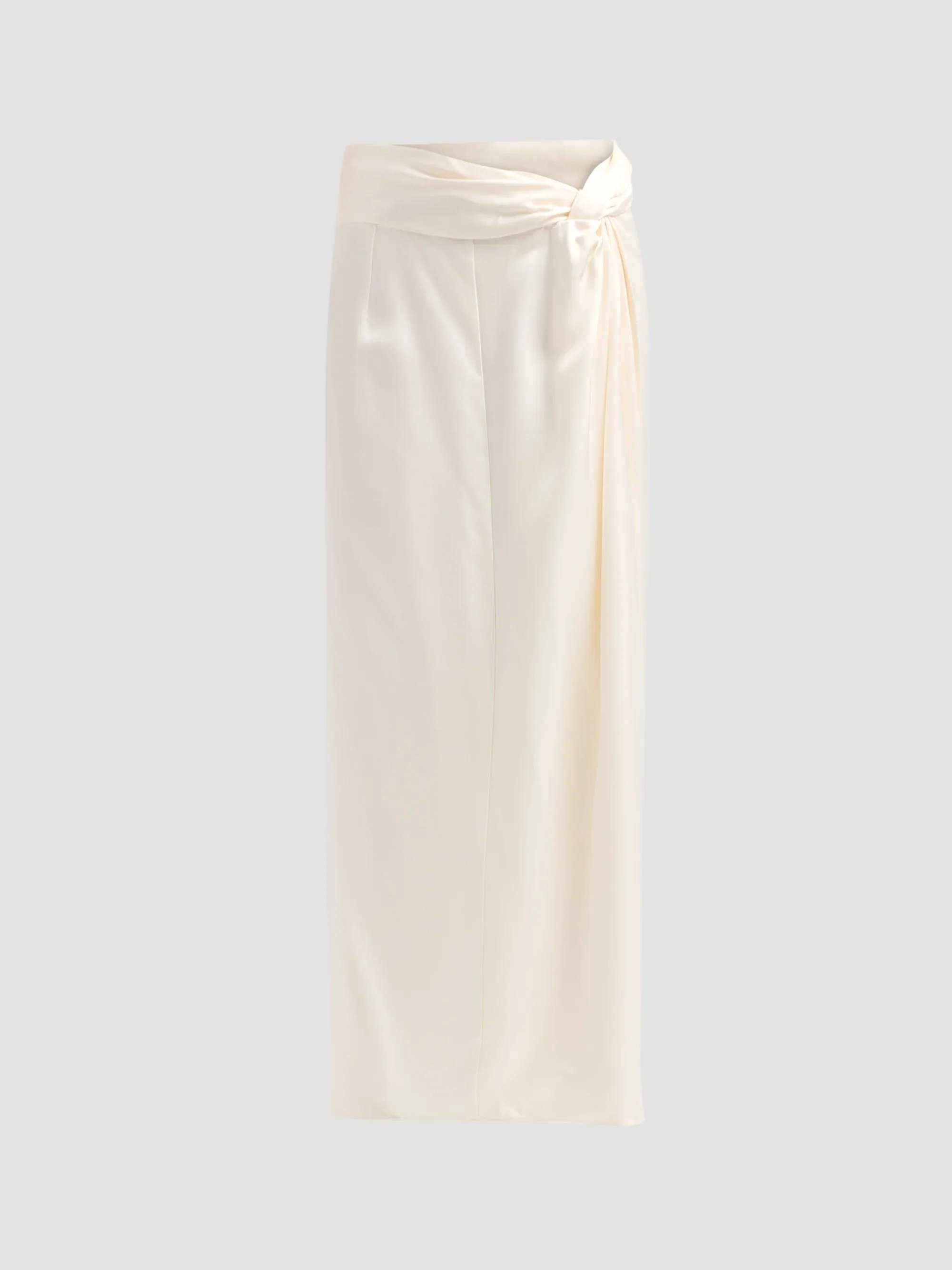 Women's Sarong Satin Maxi Skirt - Ivory - 1